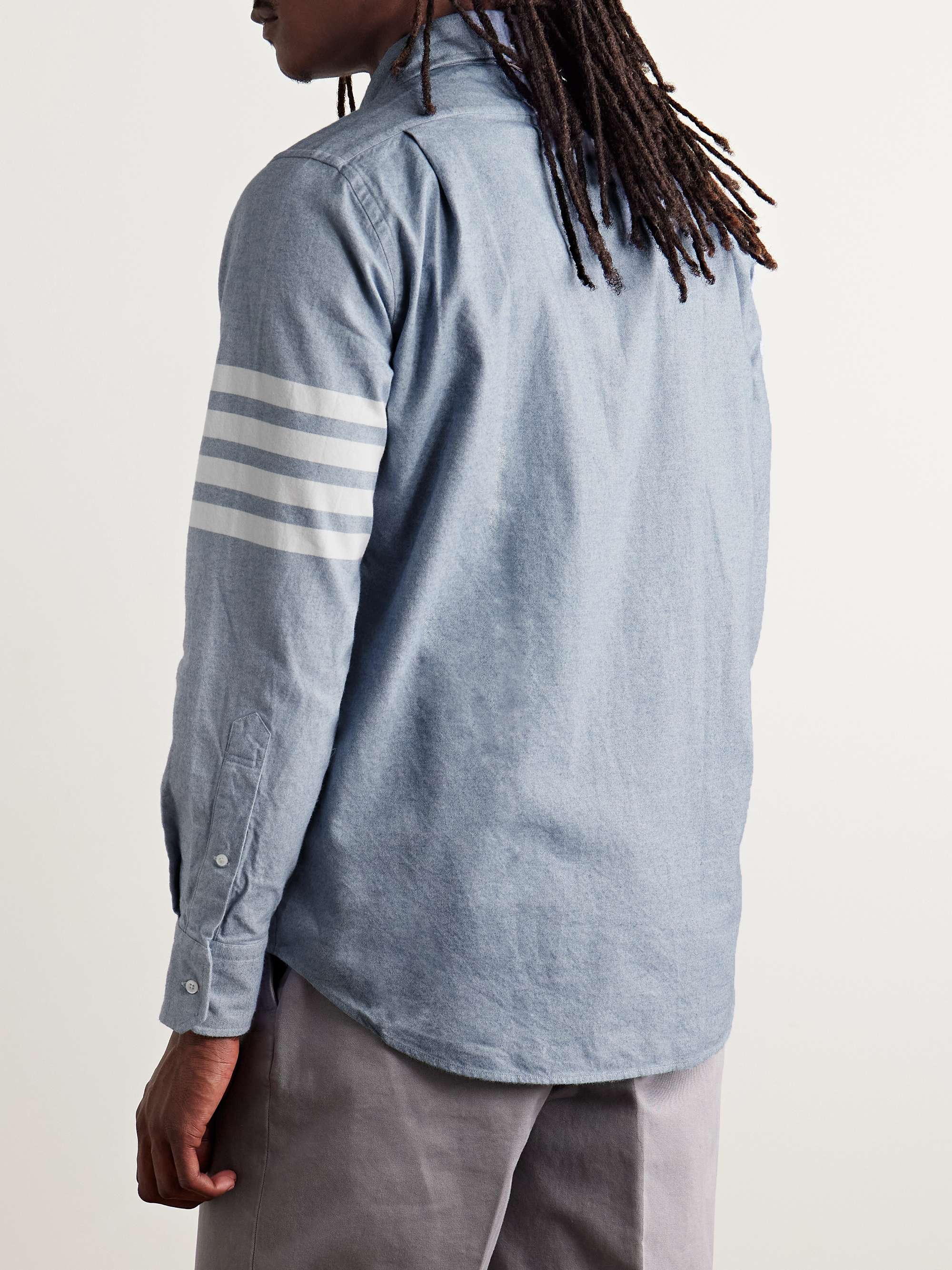 Button-Down Collar Striped Cotton-Flannel Shirt view
