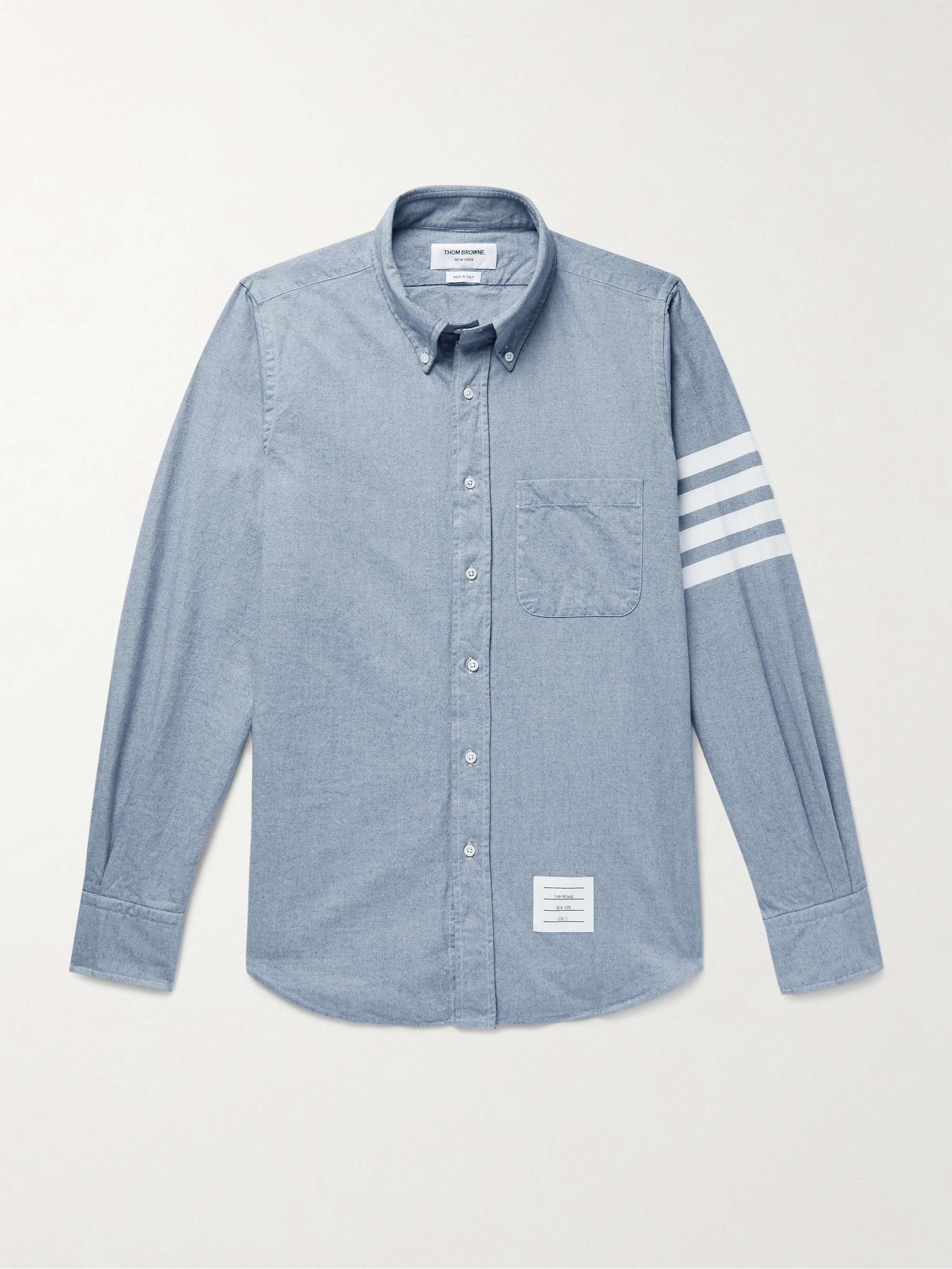 Button-Down Collar Striped Cotton-Flannel Shirt view