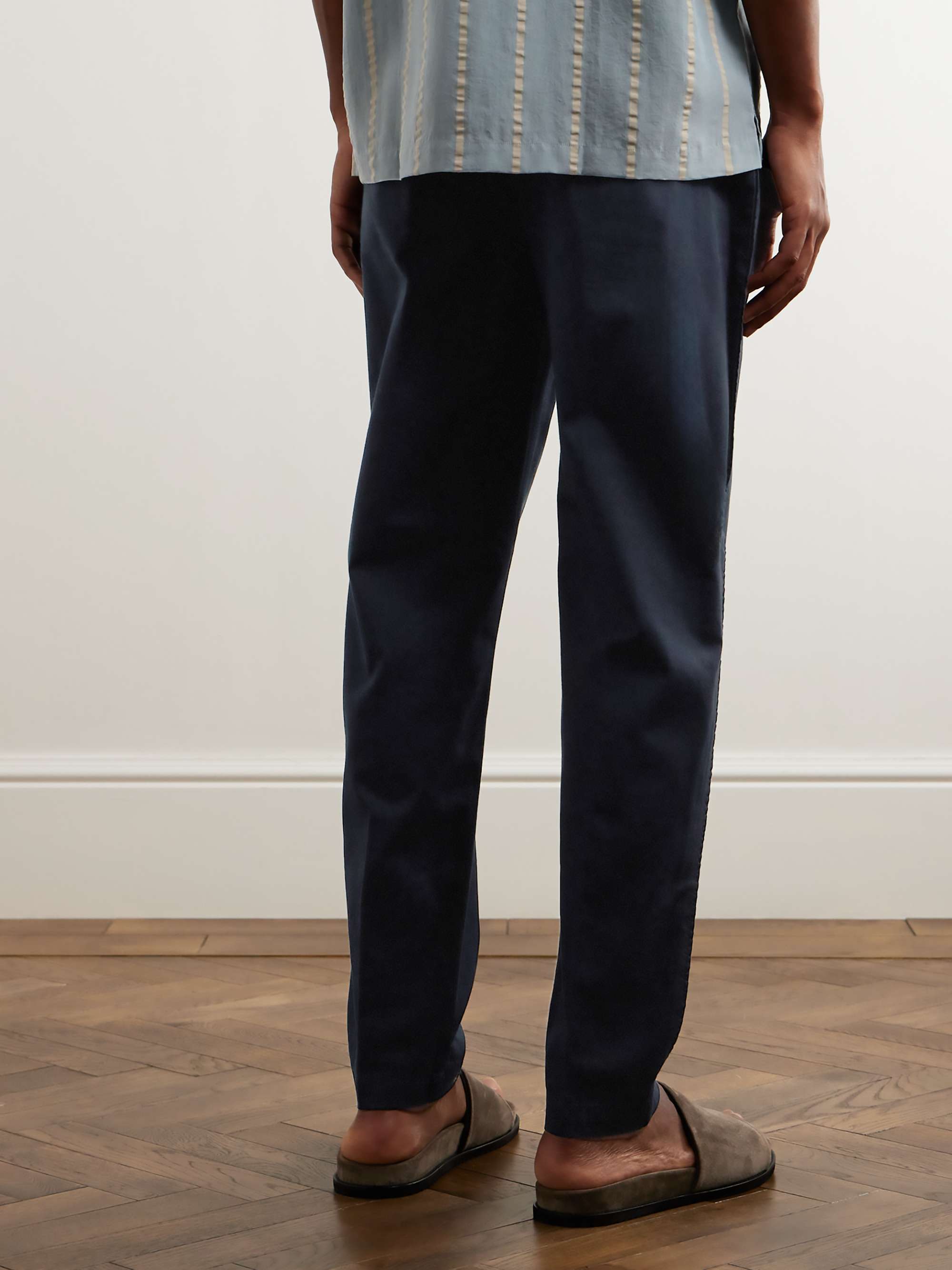 Tapered Cotton-Twill Drawstring Trousers view