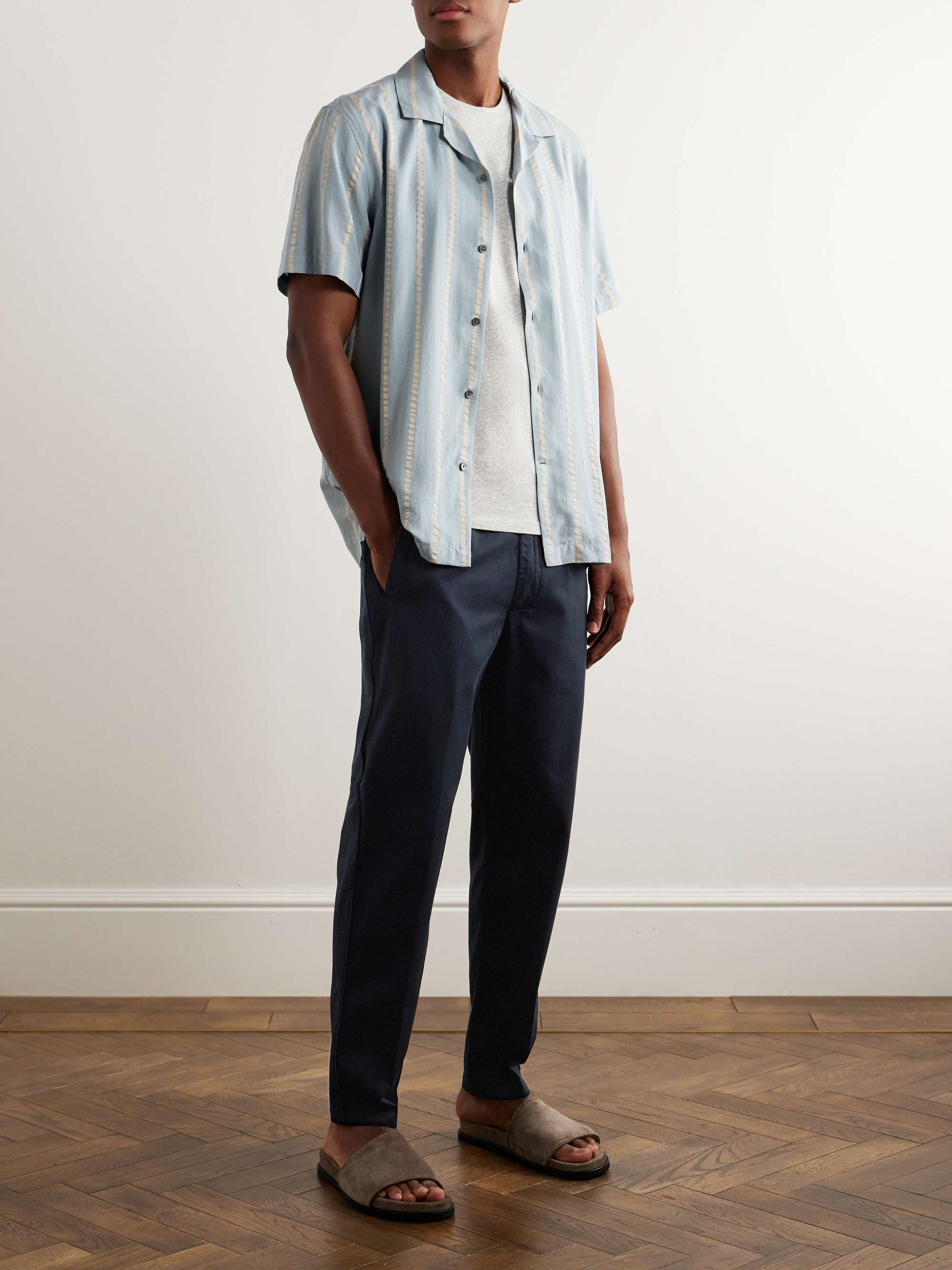 Tapered Cotton-Twill Drawstring Trousers view