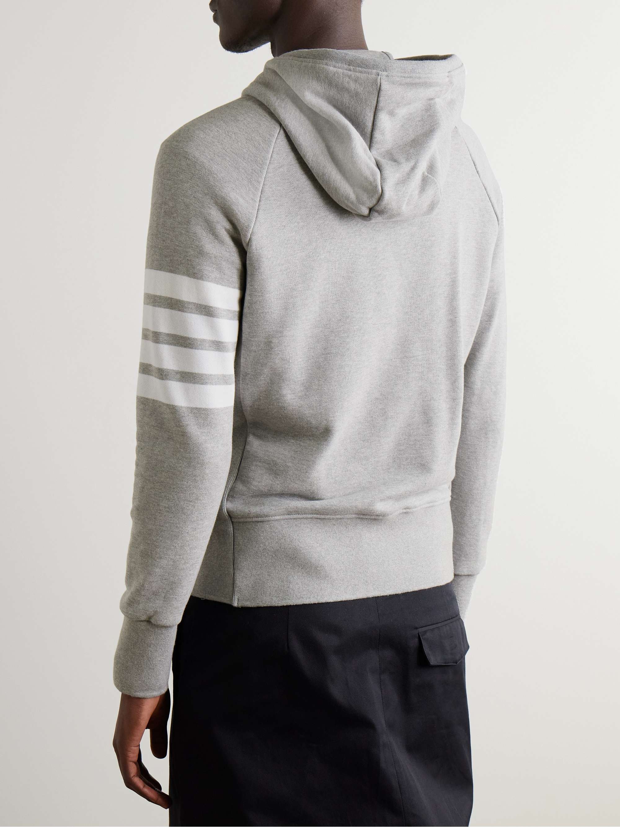 Striped Loopback Cotton-Jersey Zip-Up Hoodie view