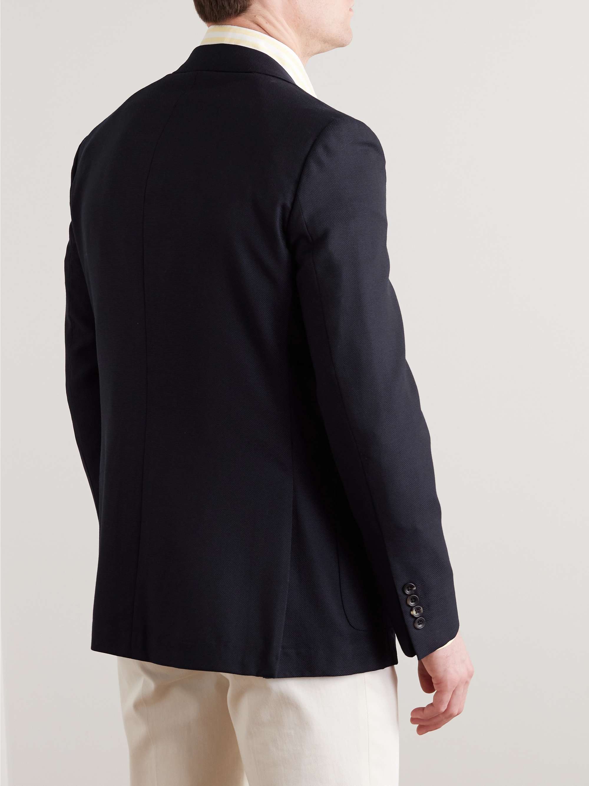 Navy Spirit Slim-Fit Wool-Hopsack Blazer view