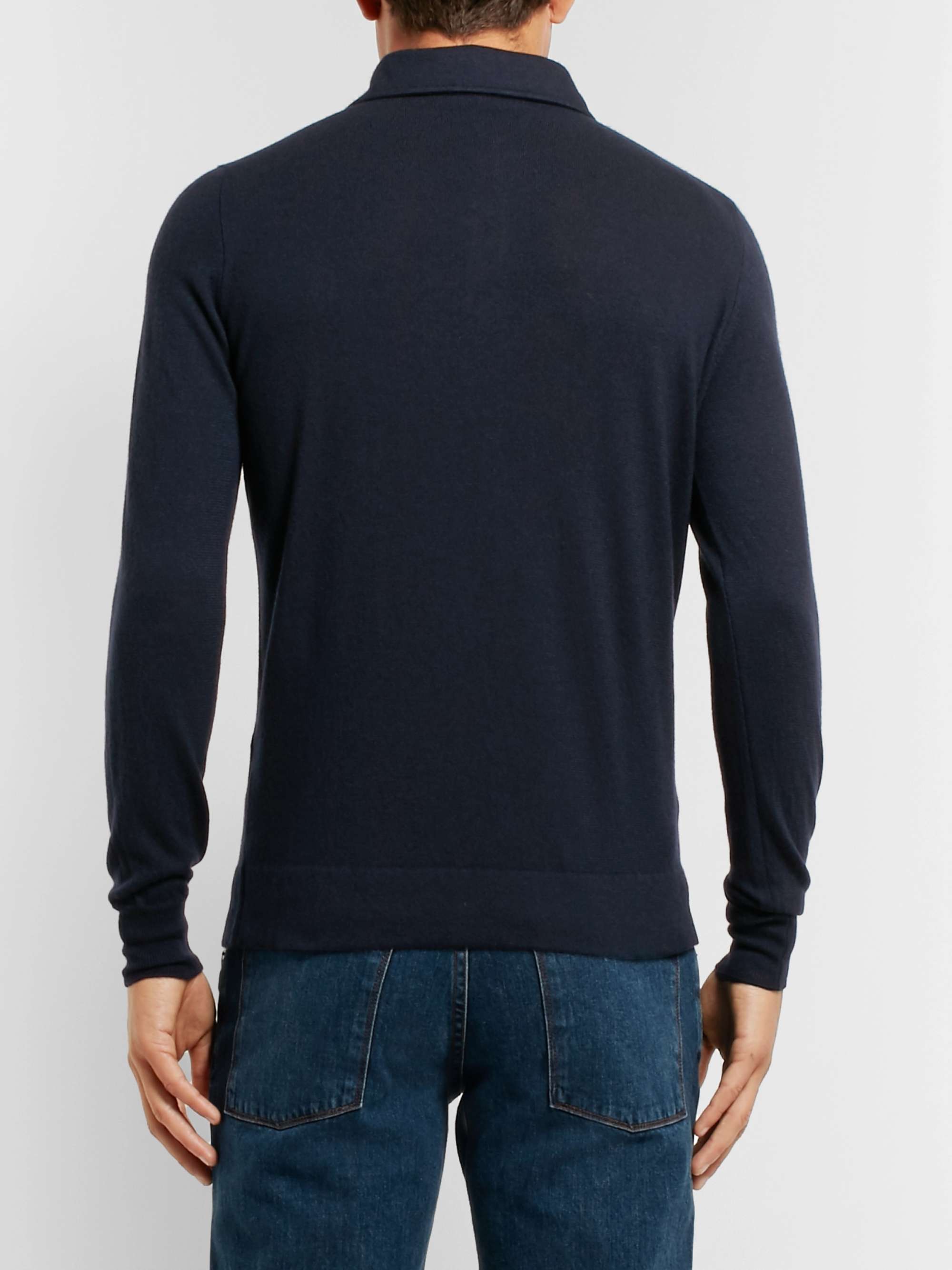 Slim-Fit Baby Cashmere Polo Shirt view