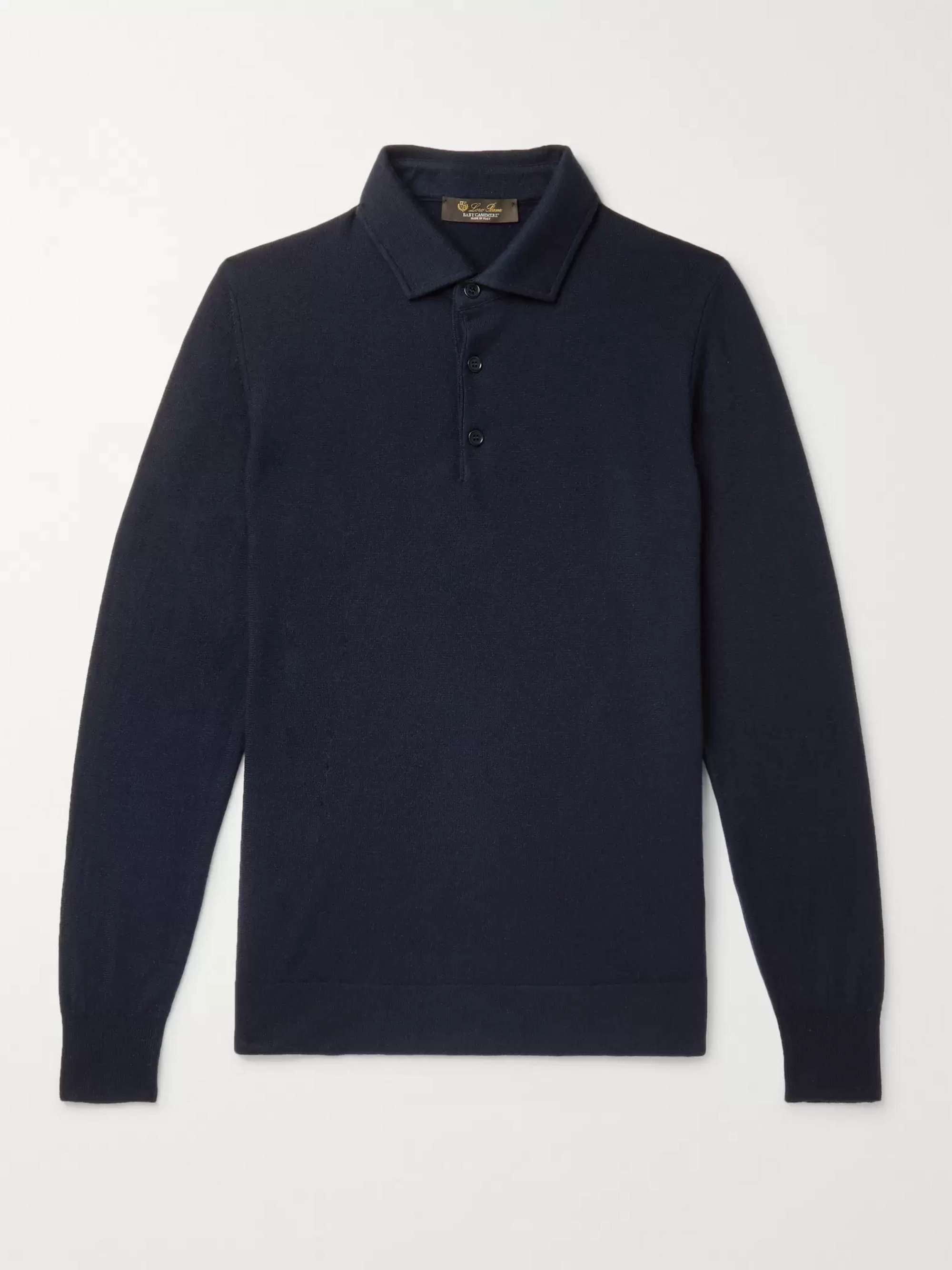 Slim-Fit Baby Cashmere Polo Shirt view