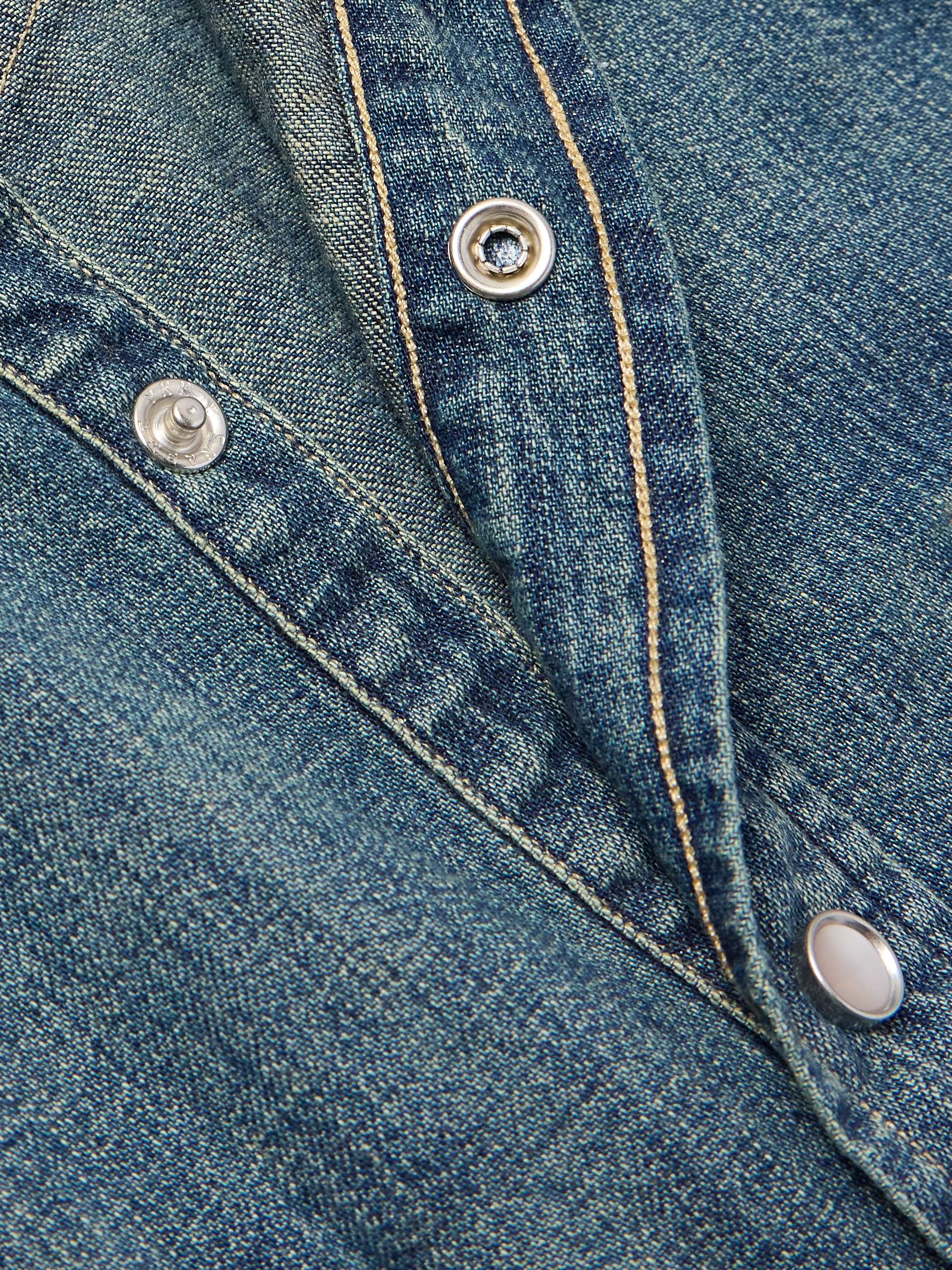 Slim-Fit Denim Western Shirt view