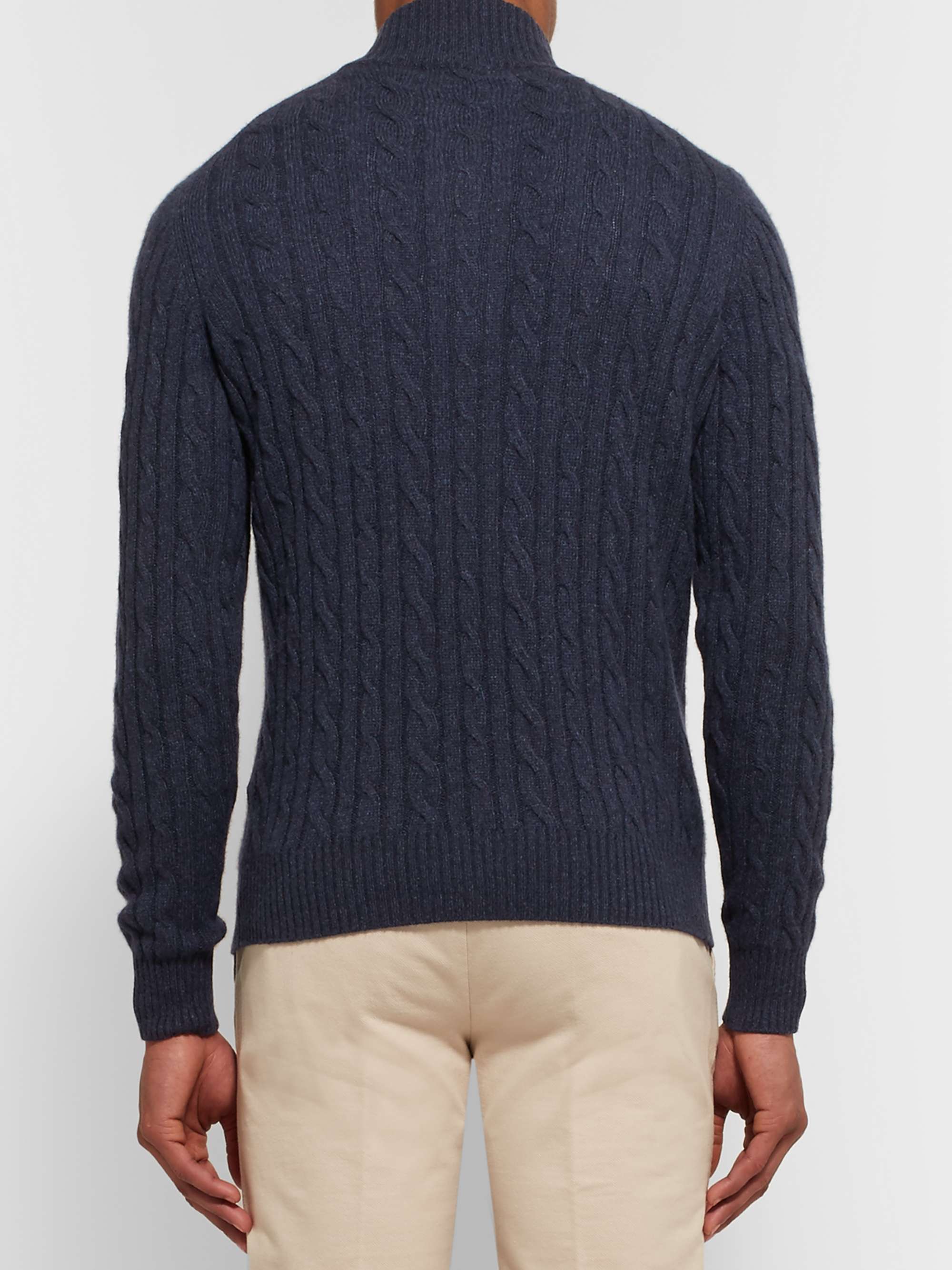Cable-Knit Baby Cashmere Half-Zip Sweater view