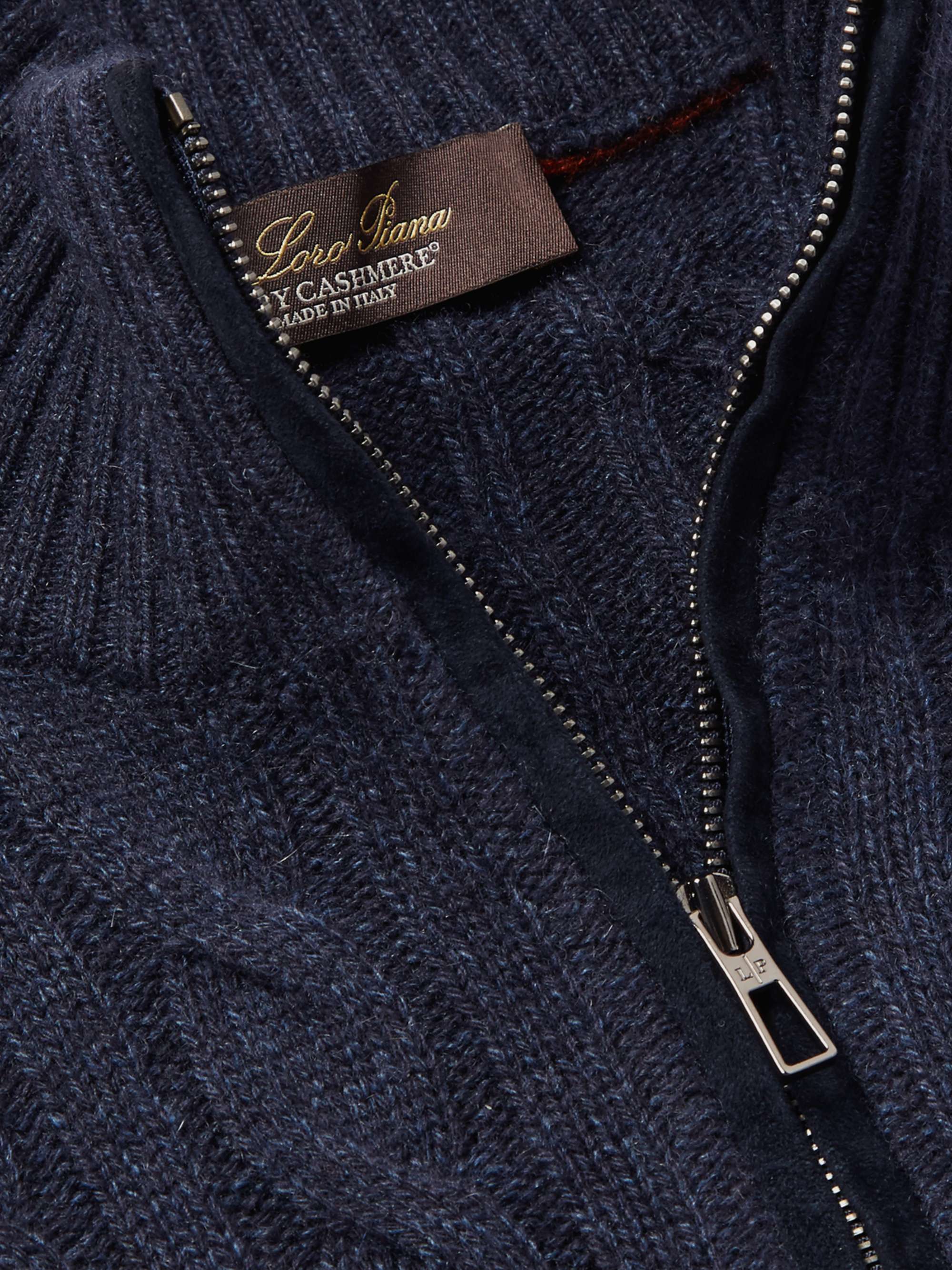Cable-Knit Baby Cashmere Half-Zip Sweater view