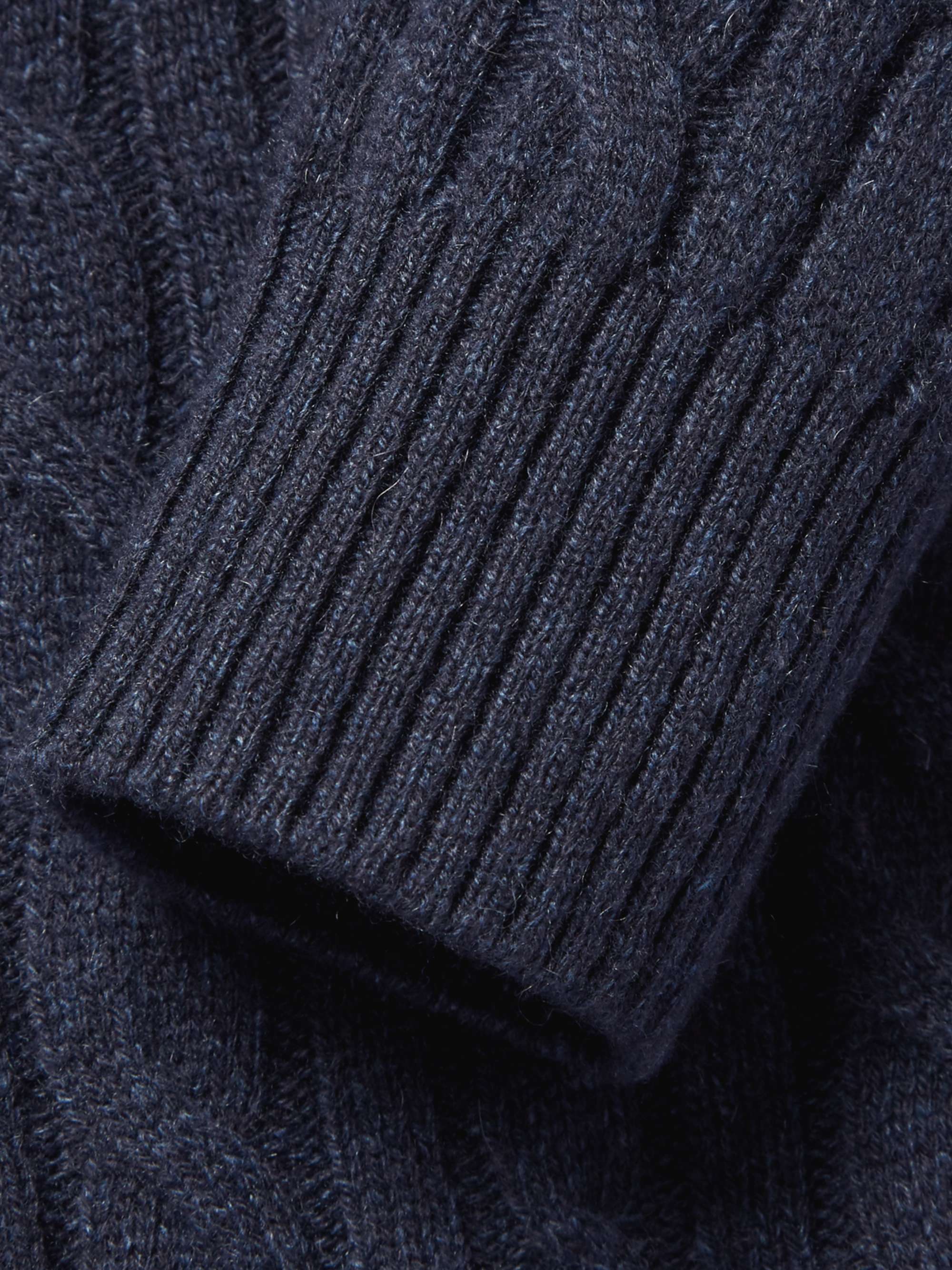 Cable-Knit Baby Cashmere Half-Zip Sweater view