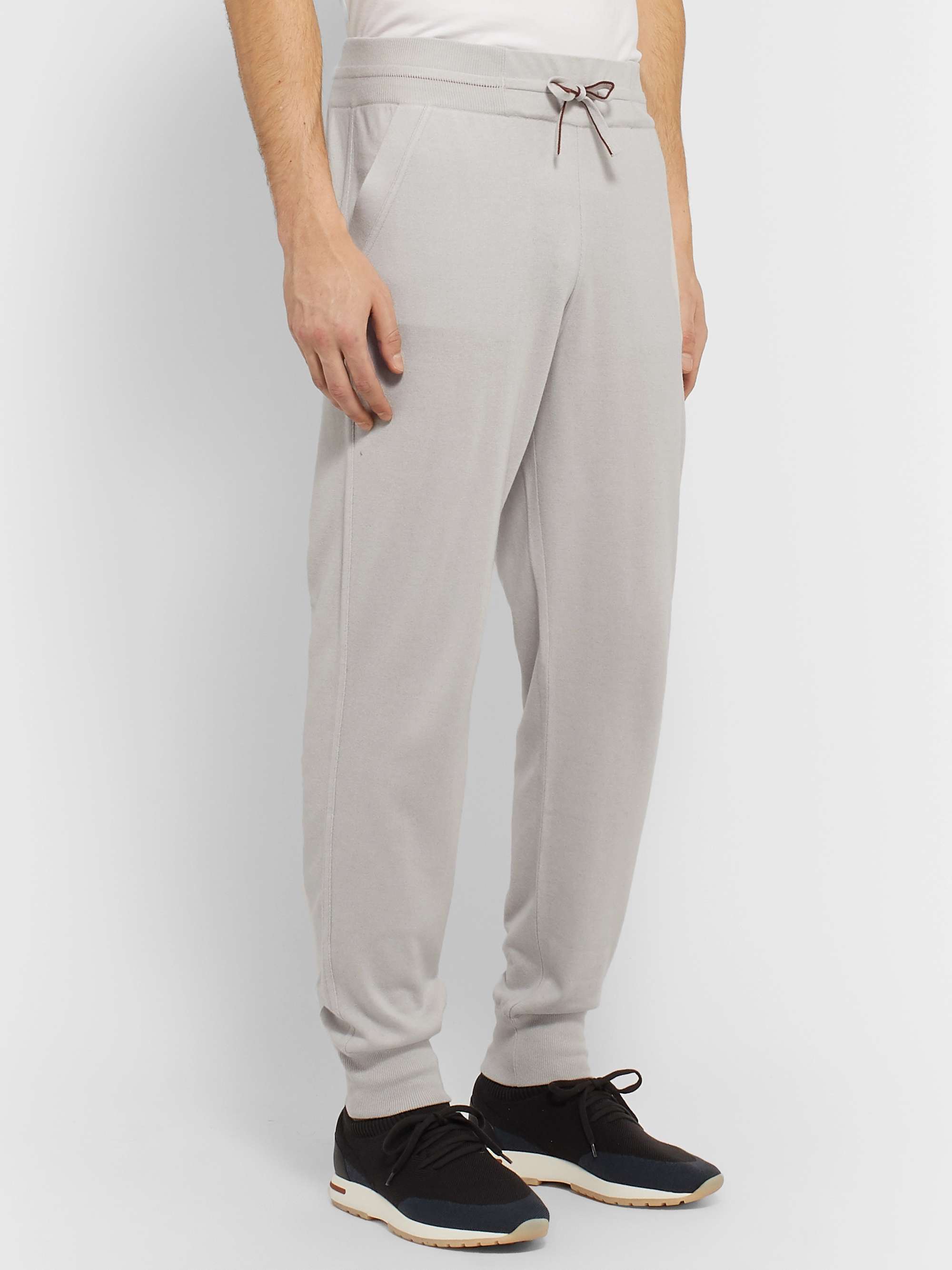Tapered Cashmere and Silk-Blend Sweatpants view