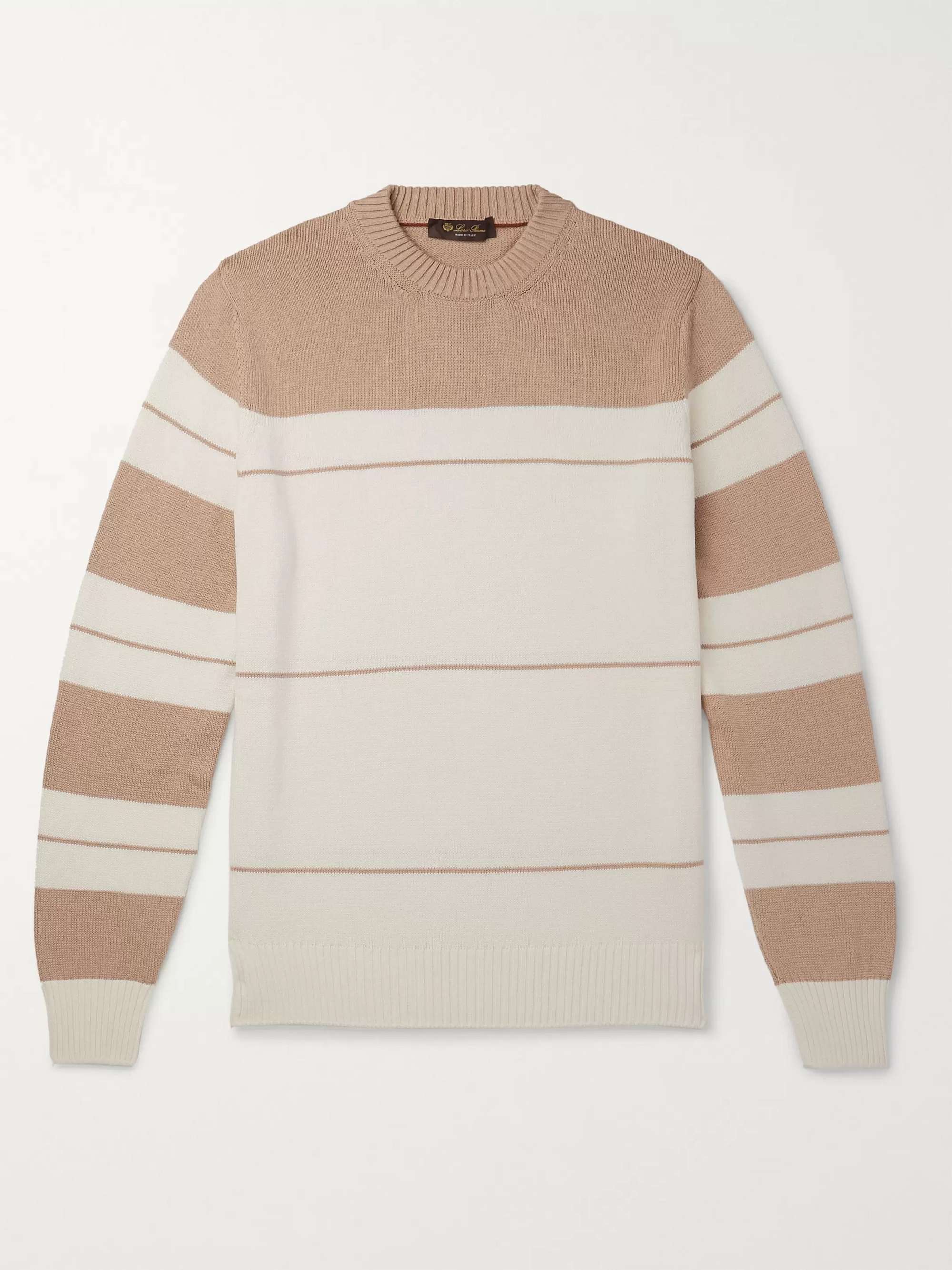 Striped Cotton and Silk-Blend Sweater view