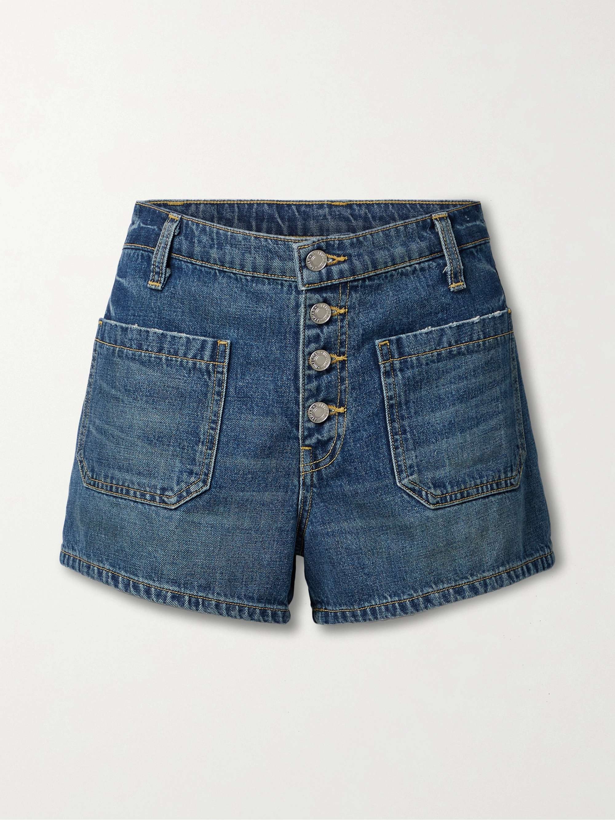 Mollie distressed denim shorts view