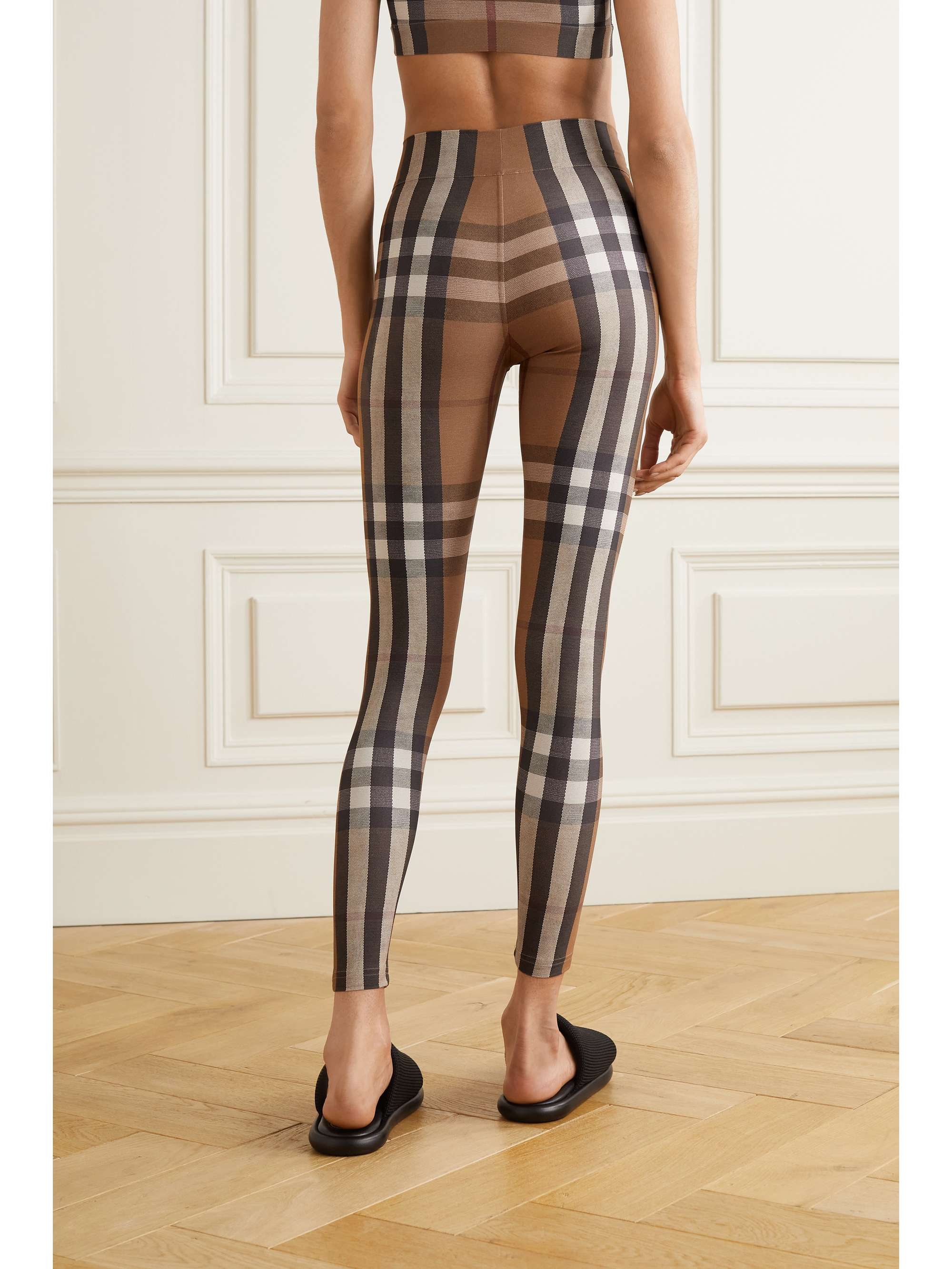 Checked stretch-jersey leggings view