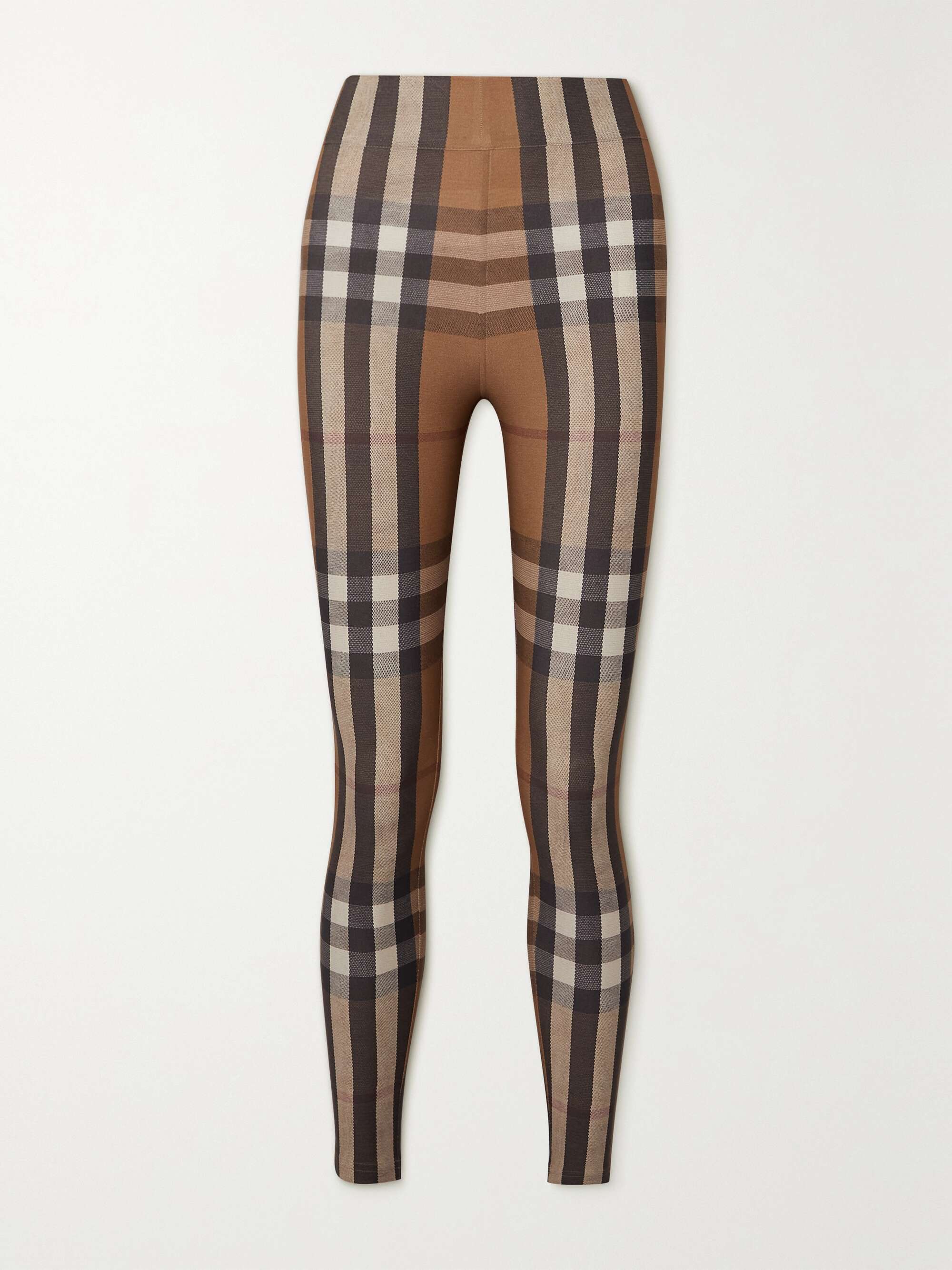 Checked stretch-jersey leggings view