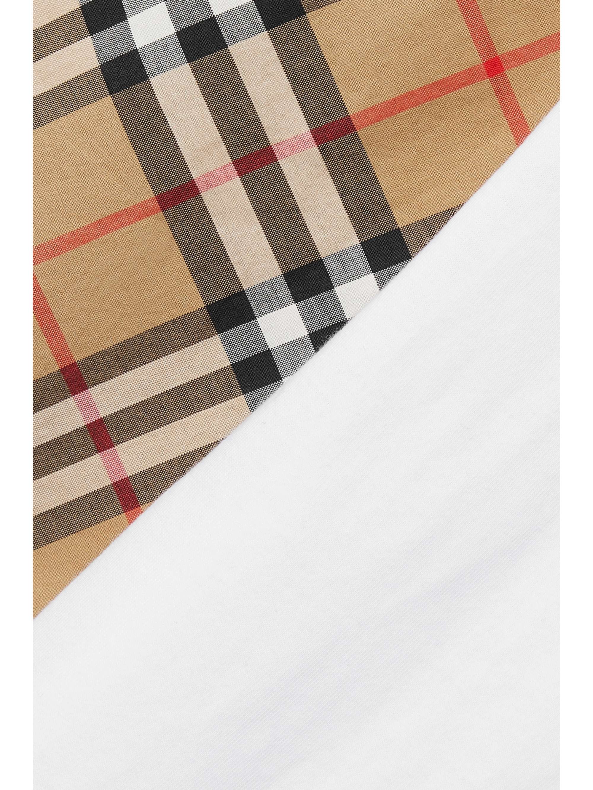 Checked poplin-trimmed cotton-jersey T-shirt view