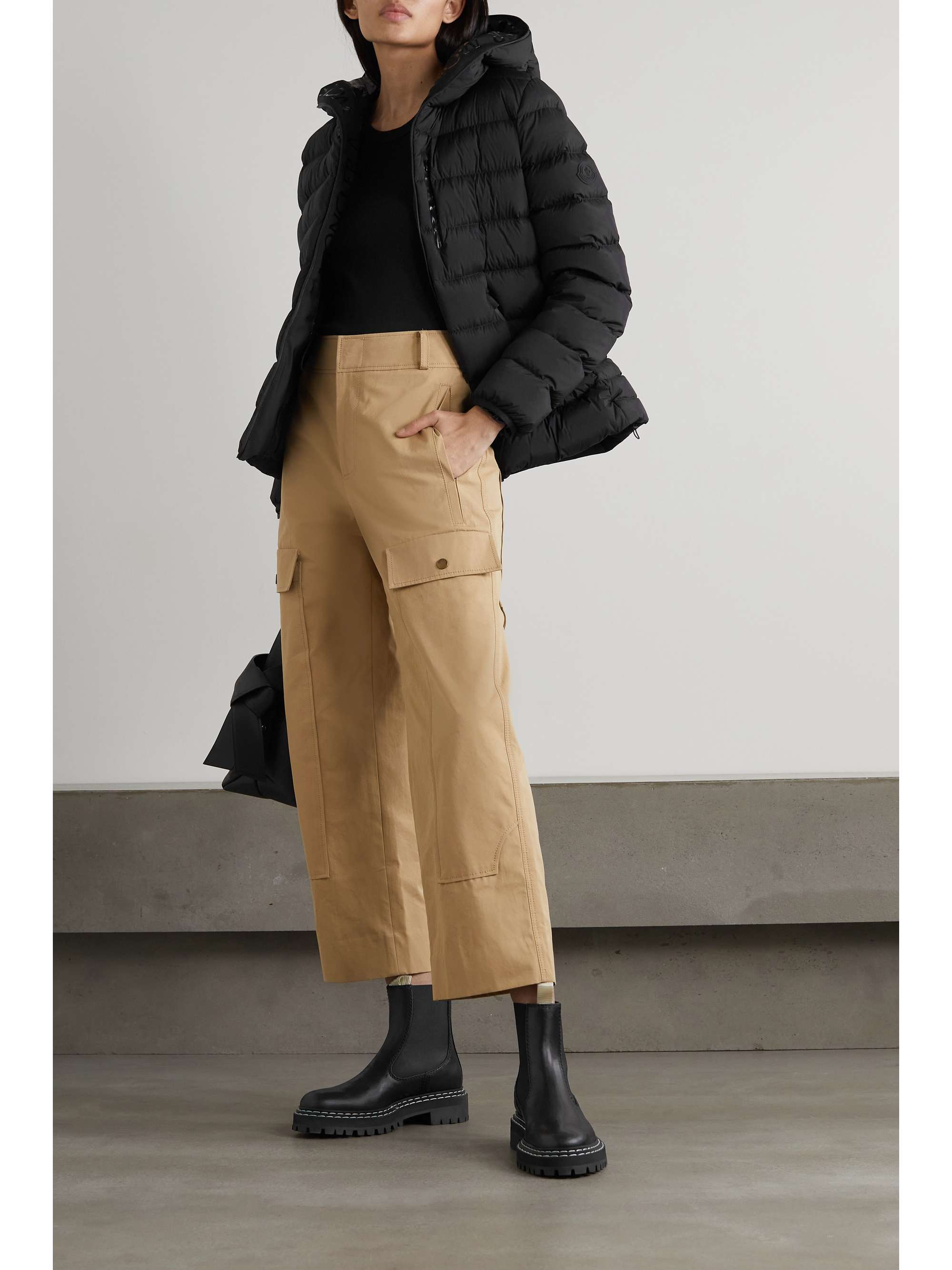 Herbe hooded quilted shell down jacket view