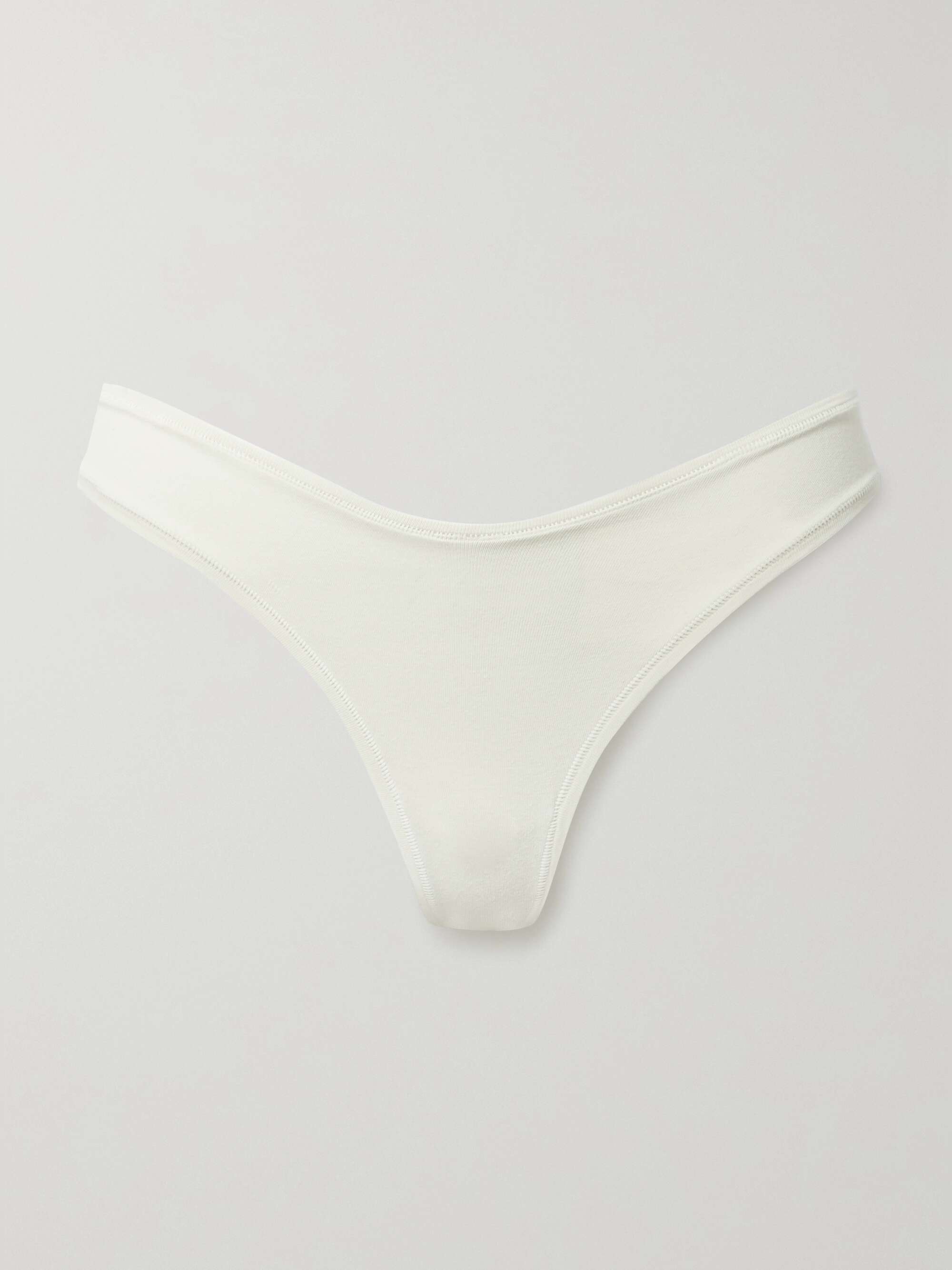 Cotton-Blend Jersey Dipped Thong view