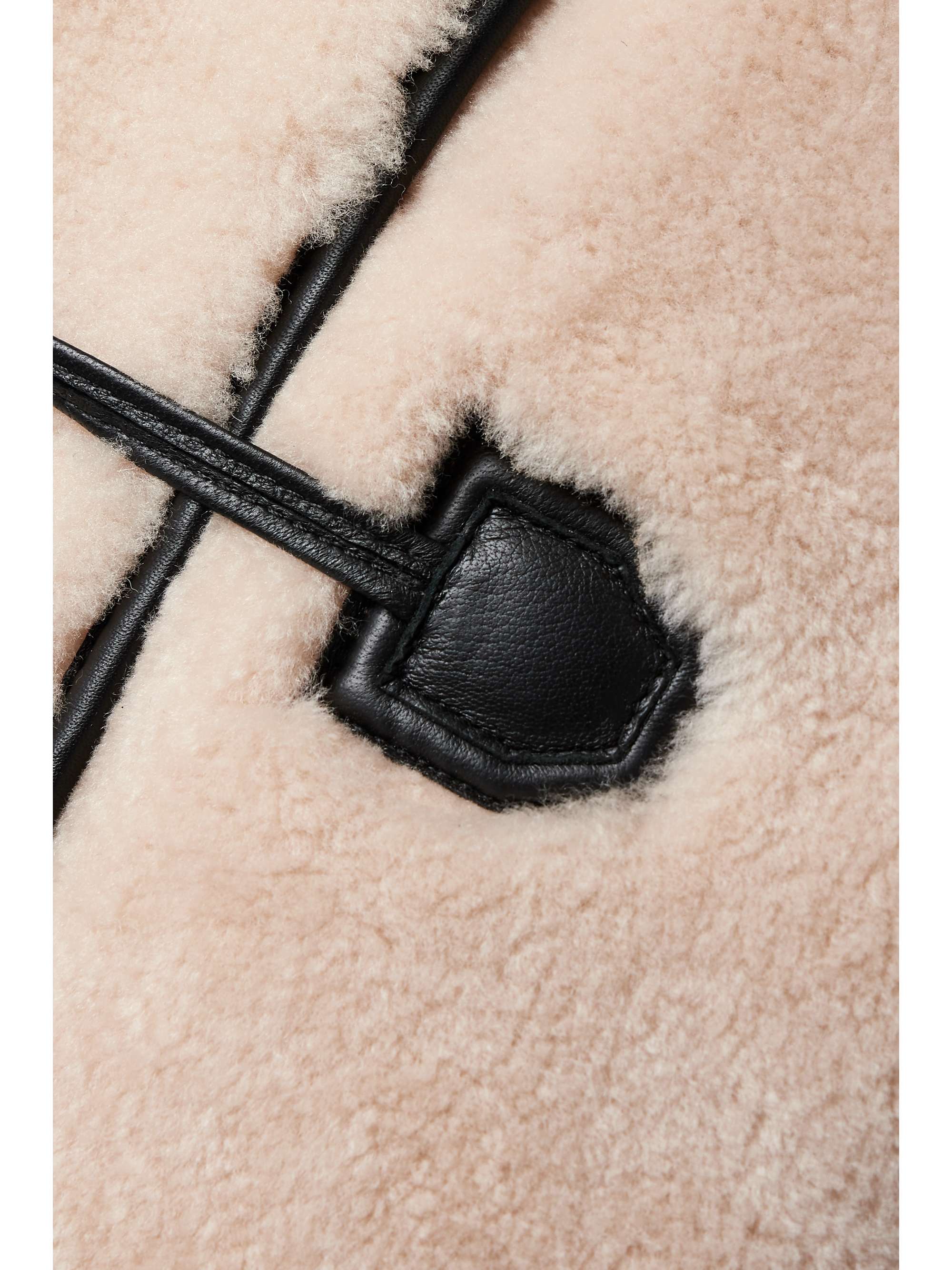 Leather-trimmed shearling jacket view