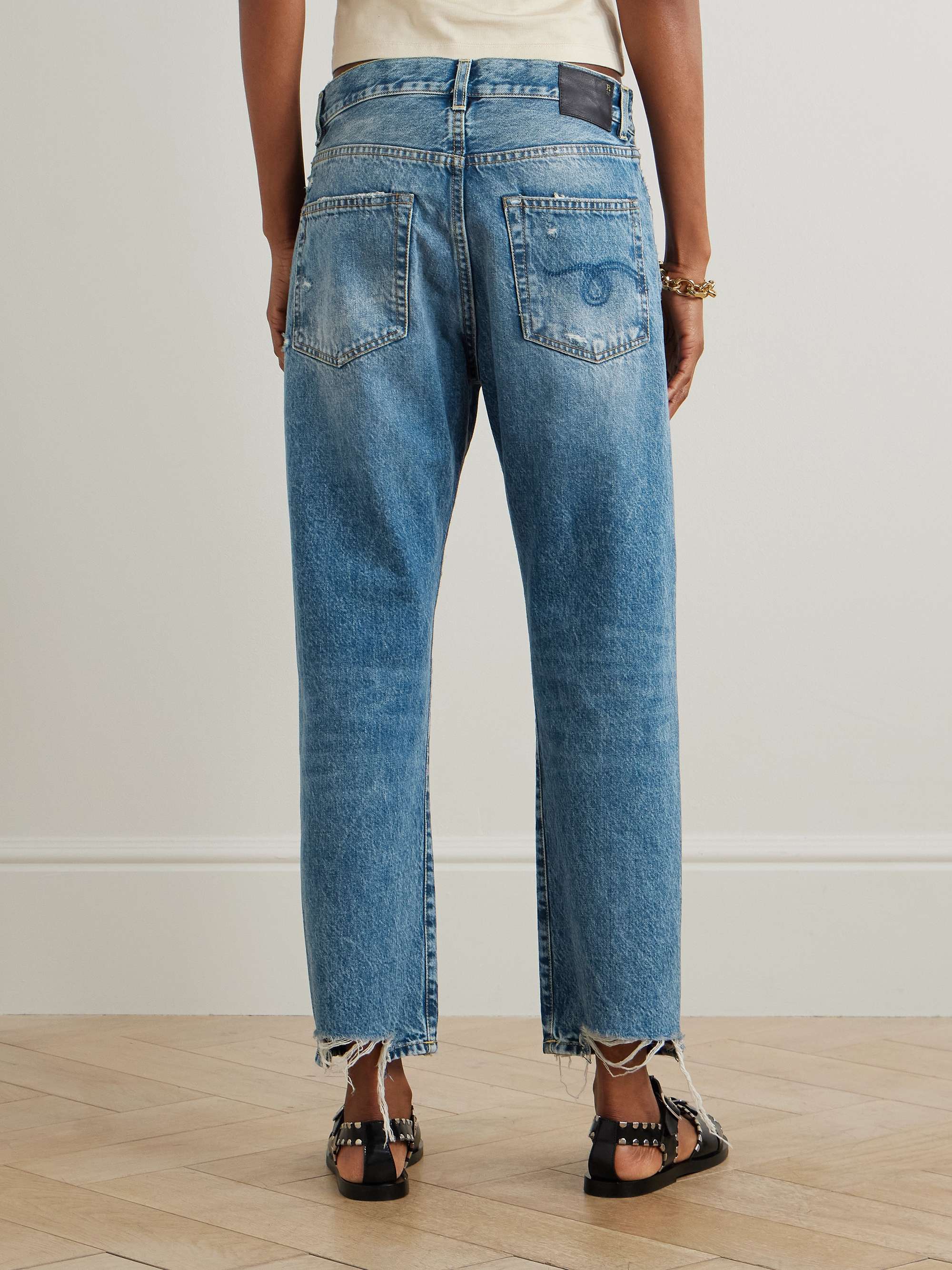 Distressed boyfriend jeans view