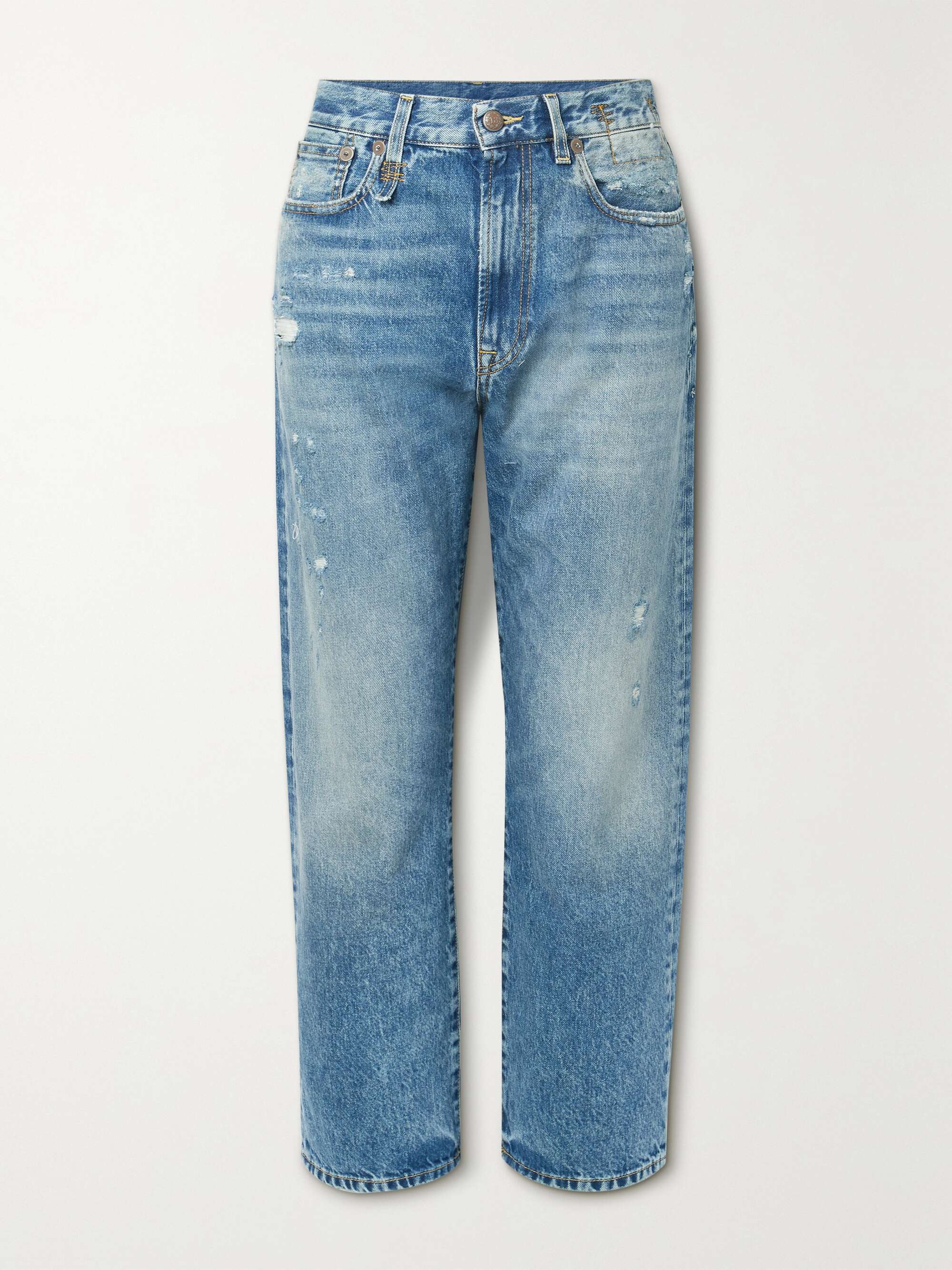 Distressed boyfriend jeans view