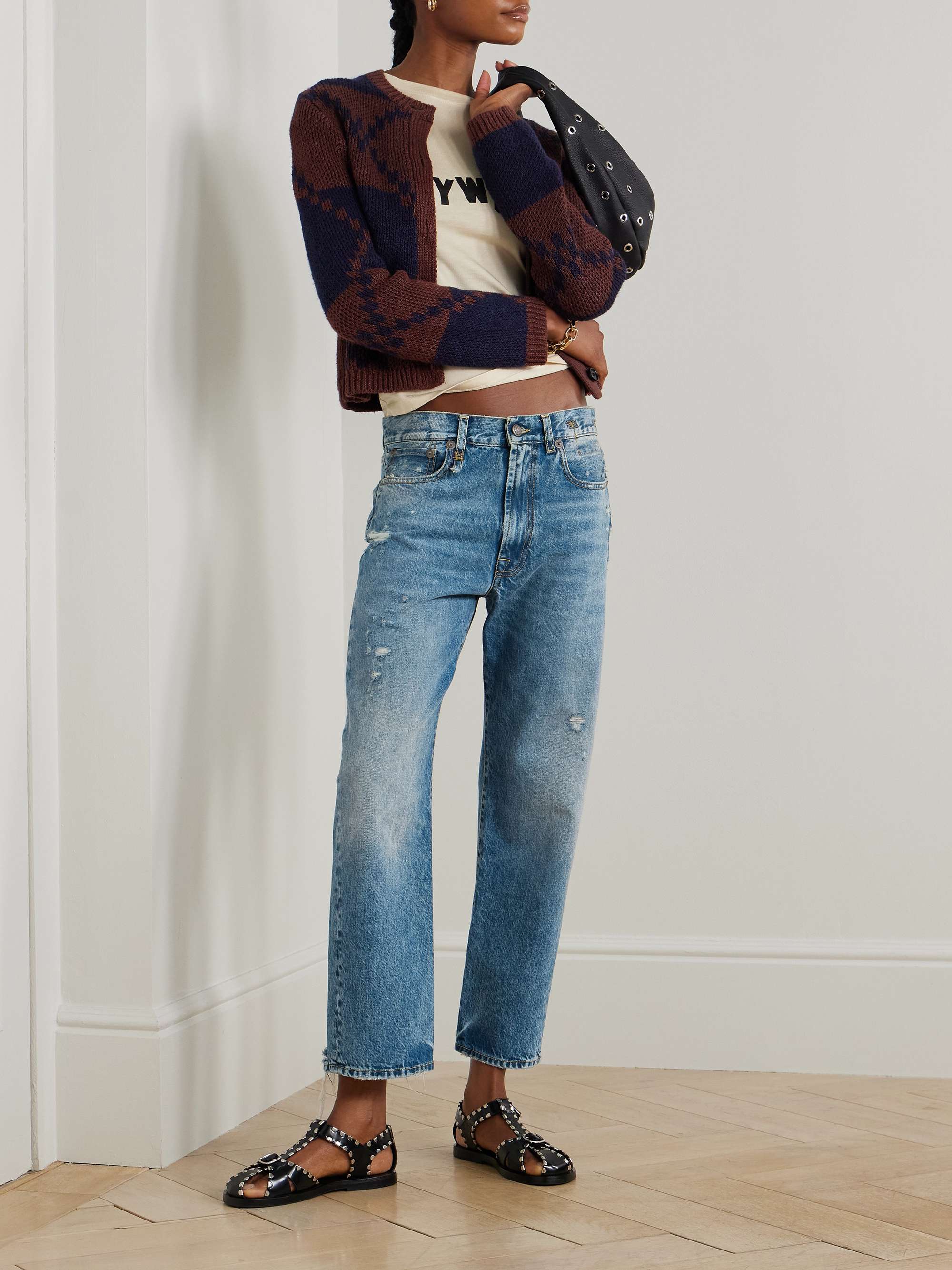 Distressed boyfriend jeans view