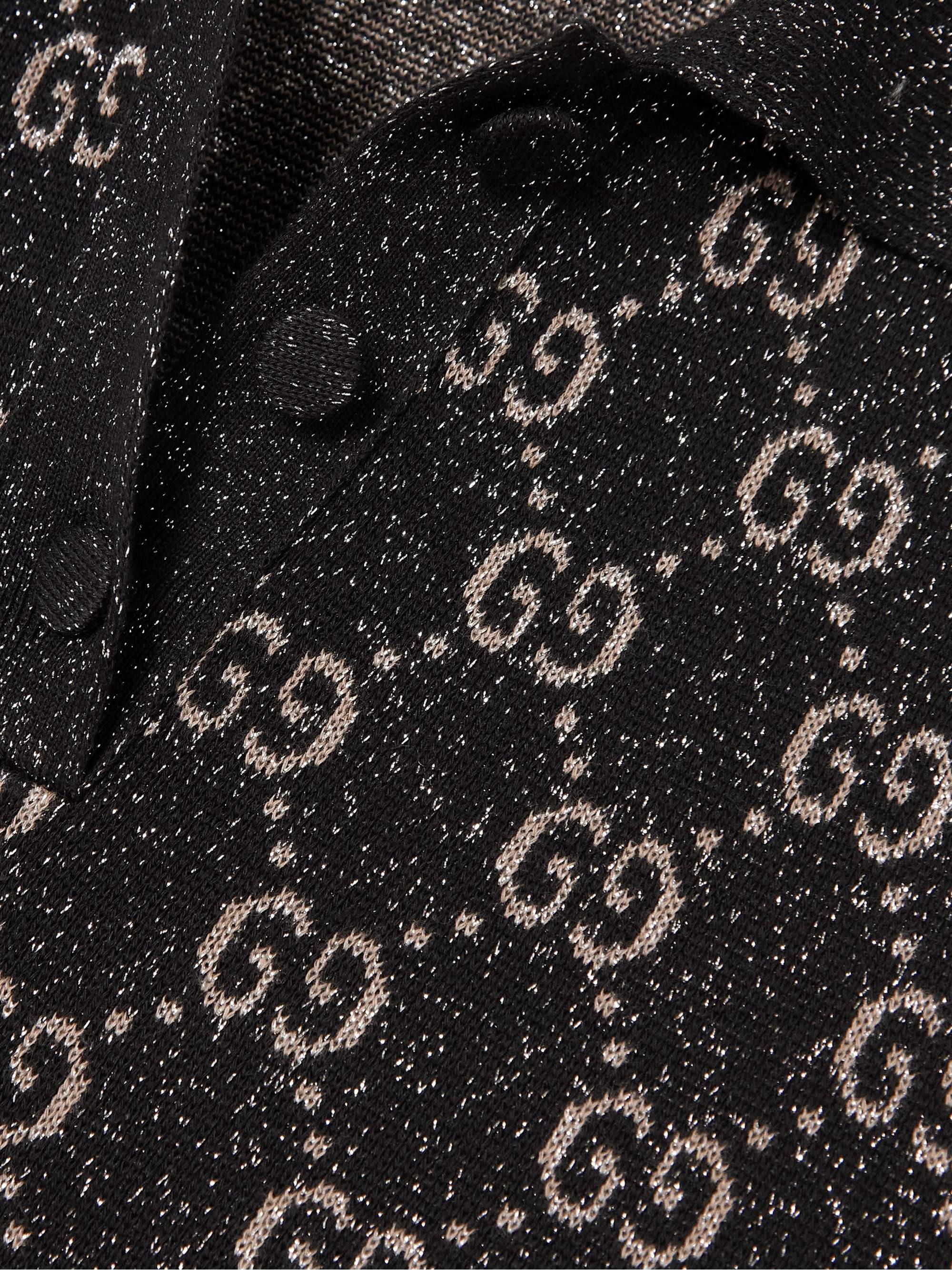 Metallic jacquard-knit cotton-blend mini dress view