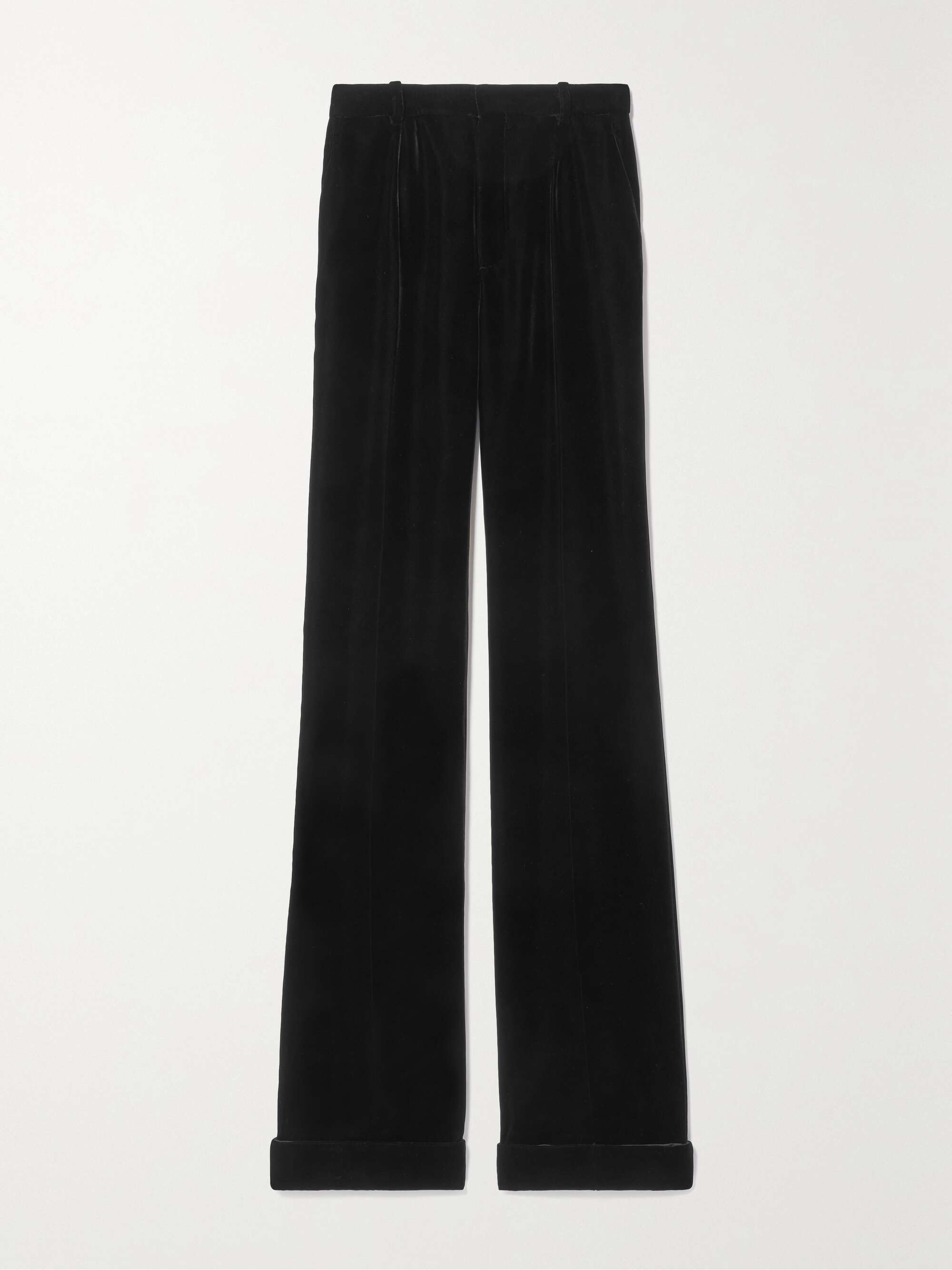 Pleated velvet flared pants view