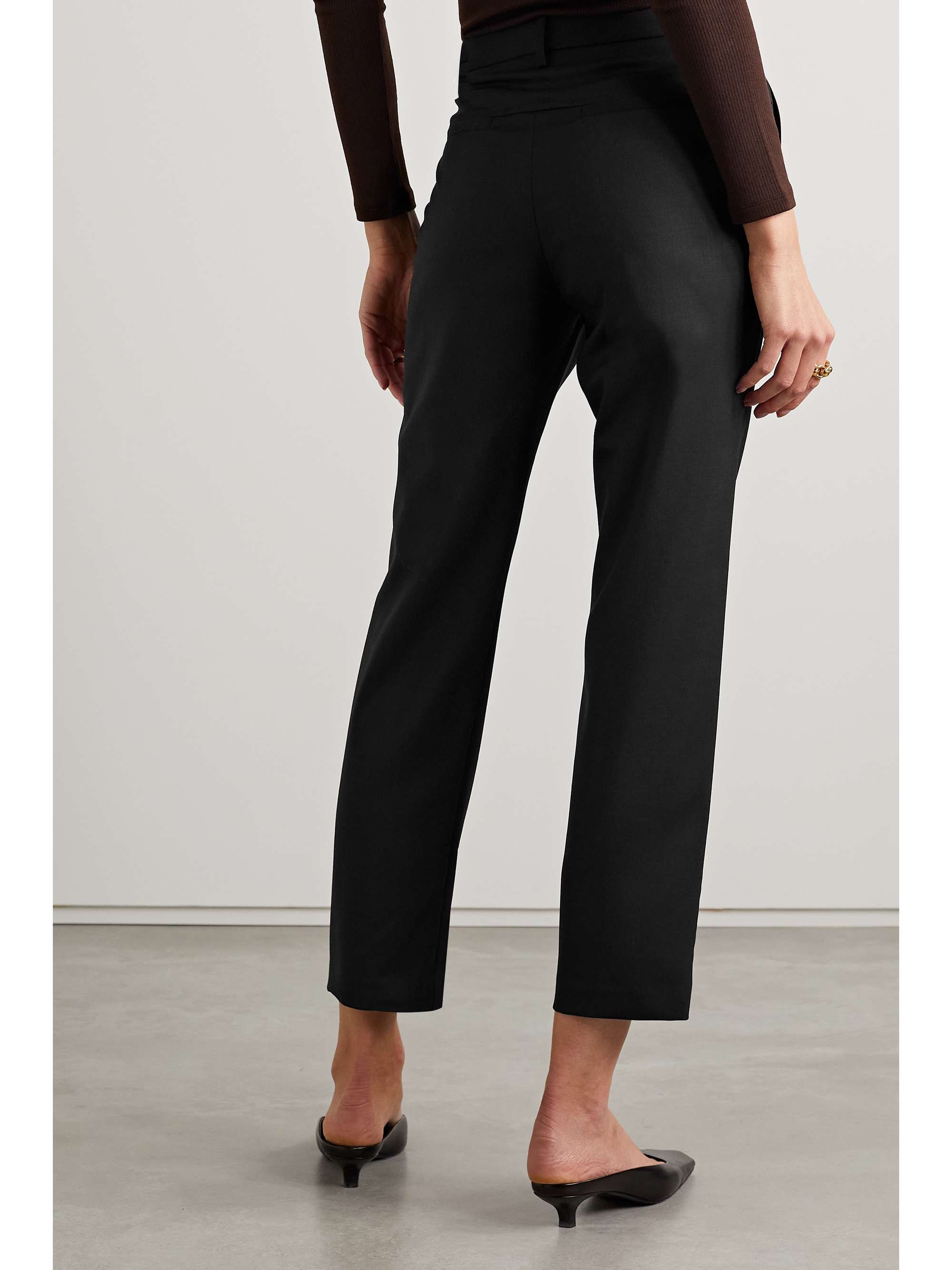Tel Aviv wool-blend twill straight-leg pants view