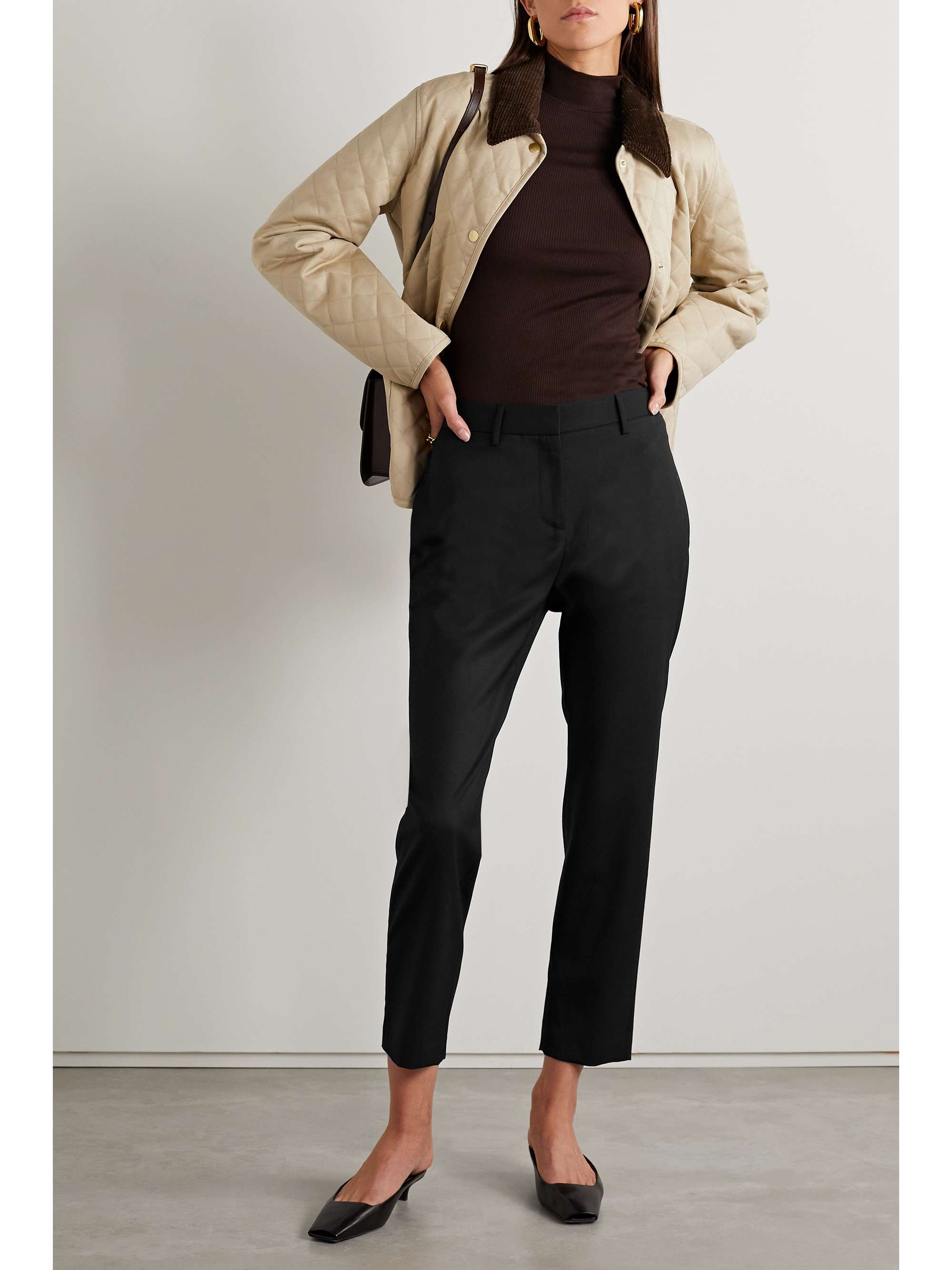 Tel Aviv wool-blend twill straight-leg pants view