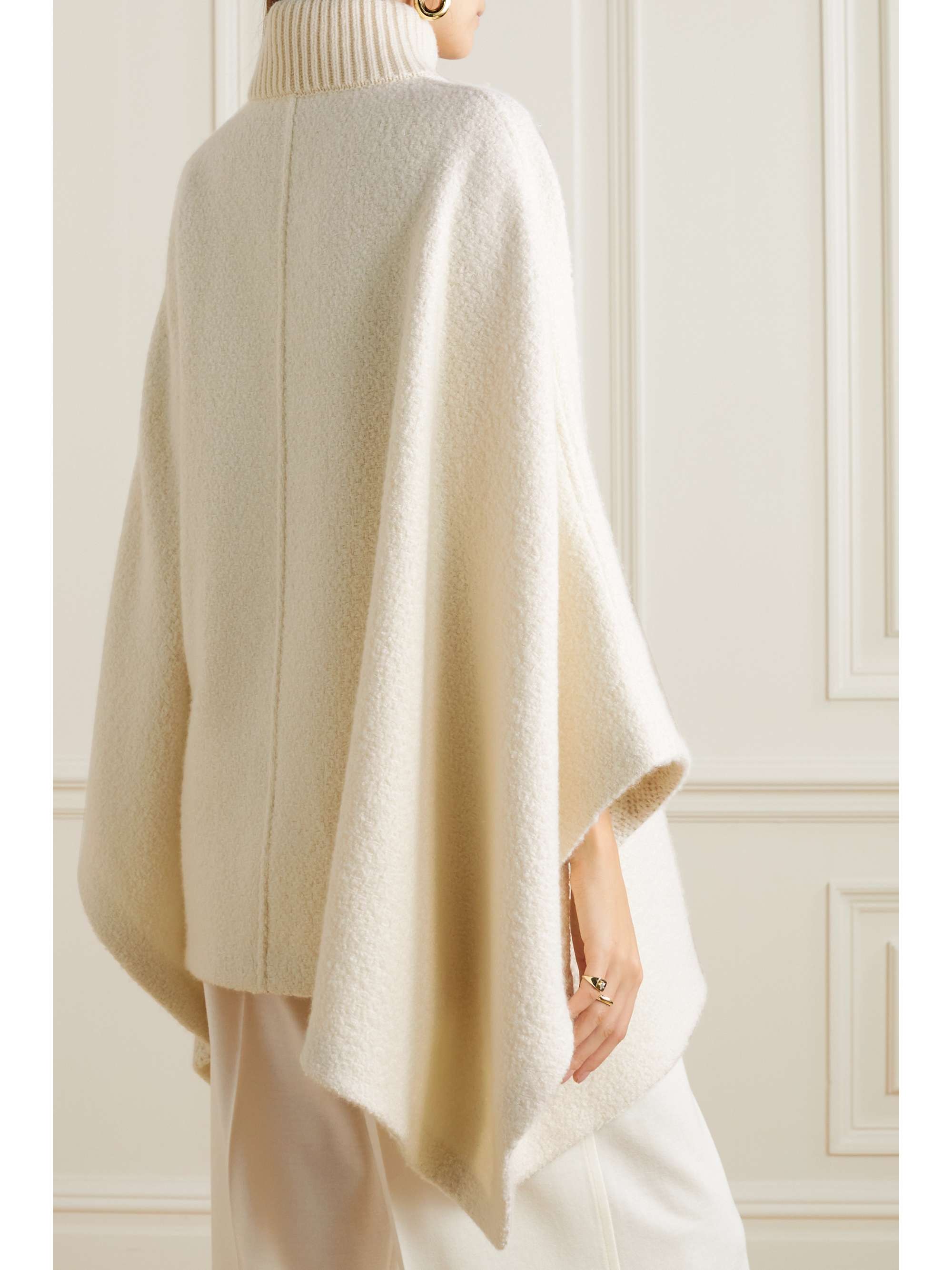 Britney cashmere and silk-blend turtleneck poncho view