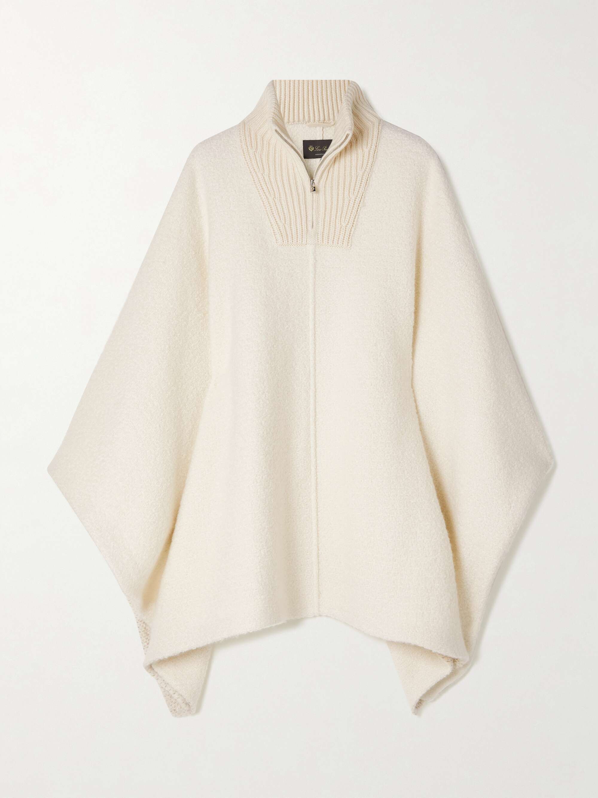 Britney cashmere and silk-blend turtleneck poncho view