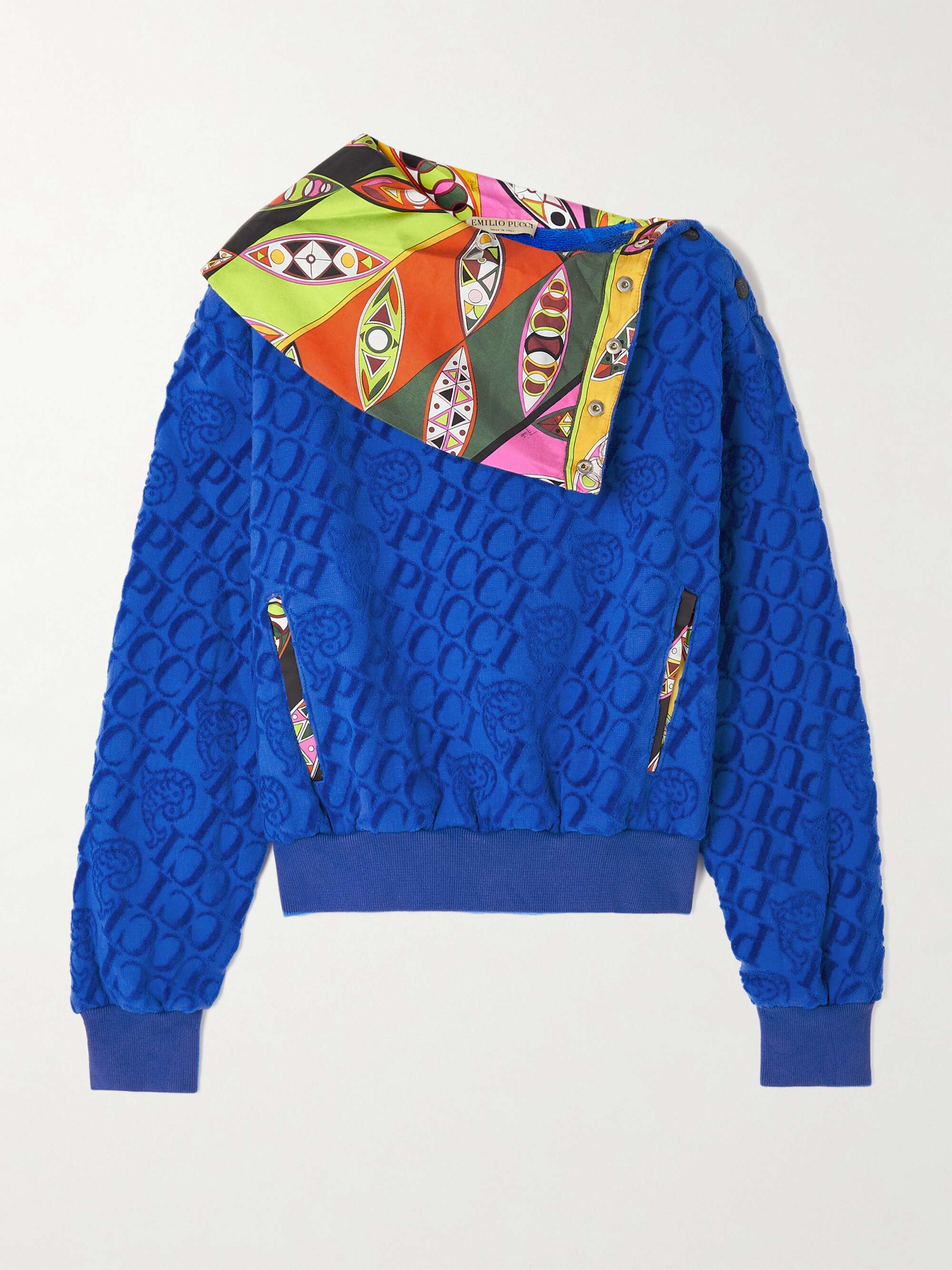 Silk twill and cotton-terry jacquard sweatshirt view