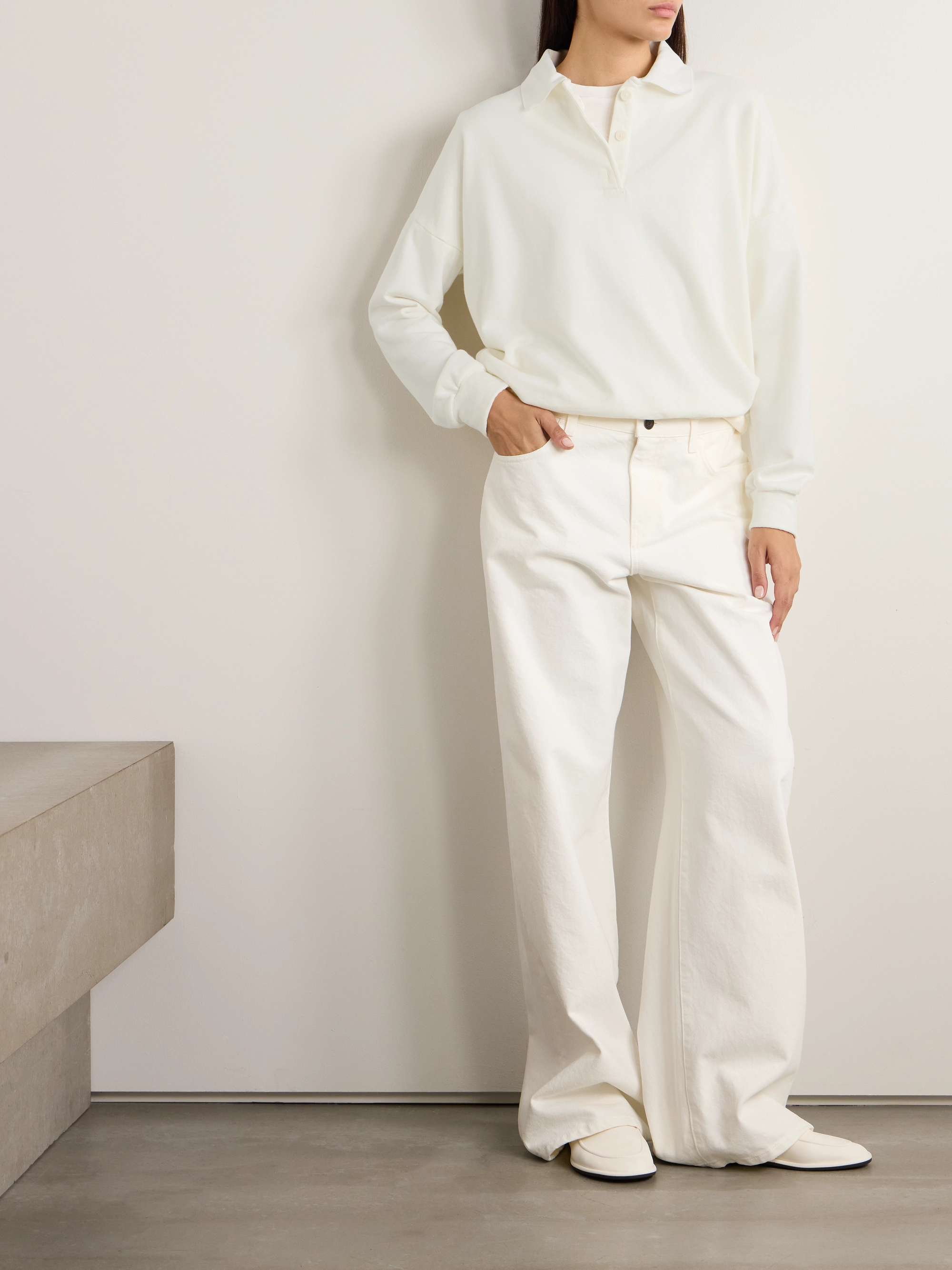 Essentials Corzas cotton-terry polo top view