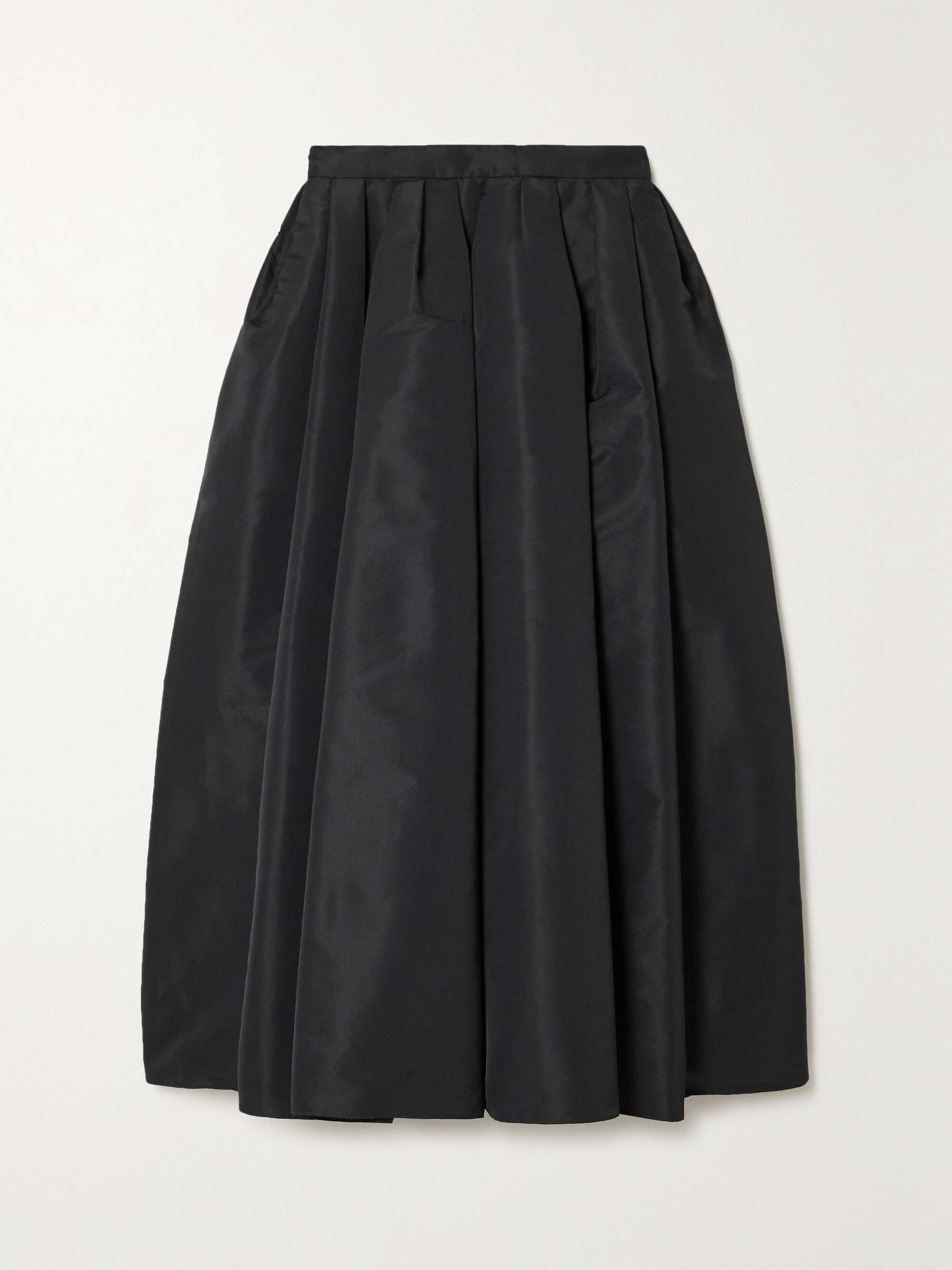 Pleated faille midi skirt view
