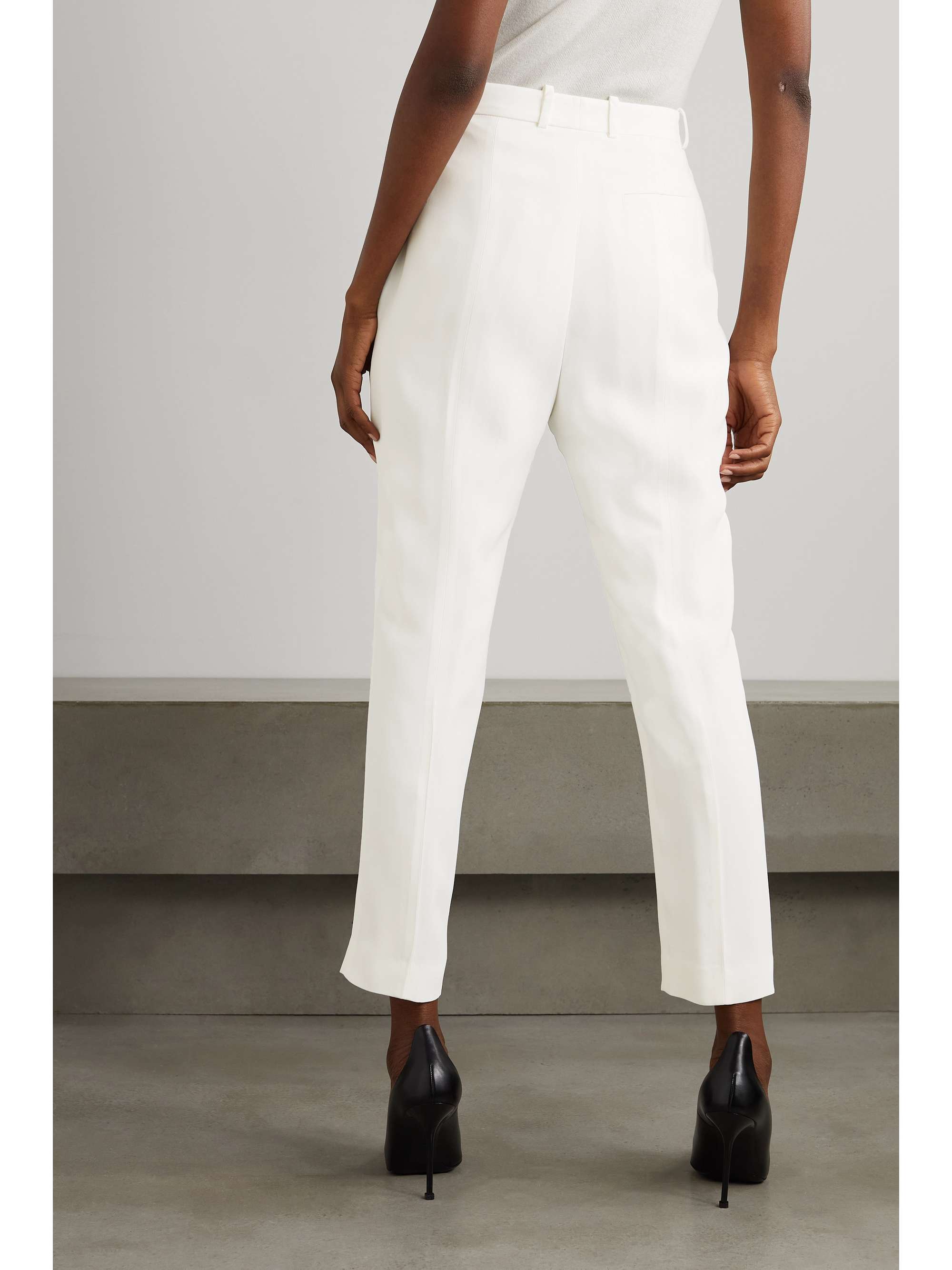 Straight-leg crepe pants view