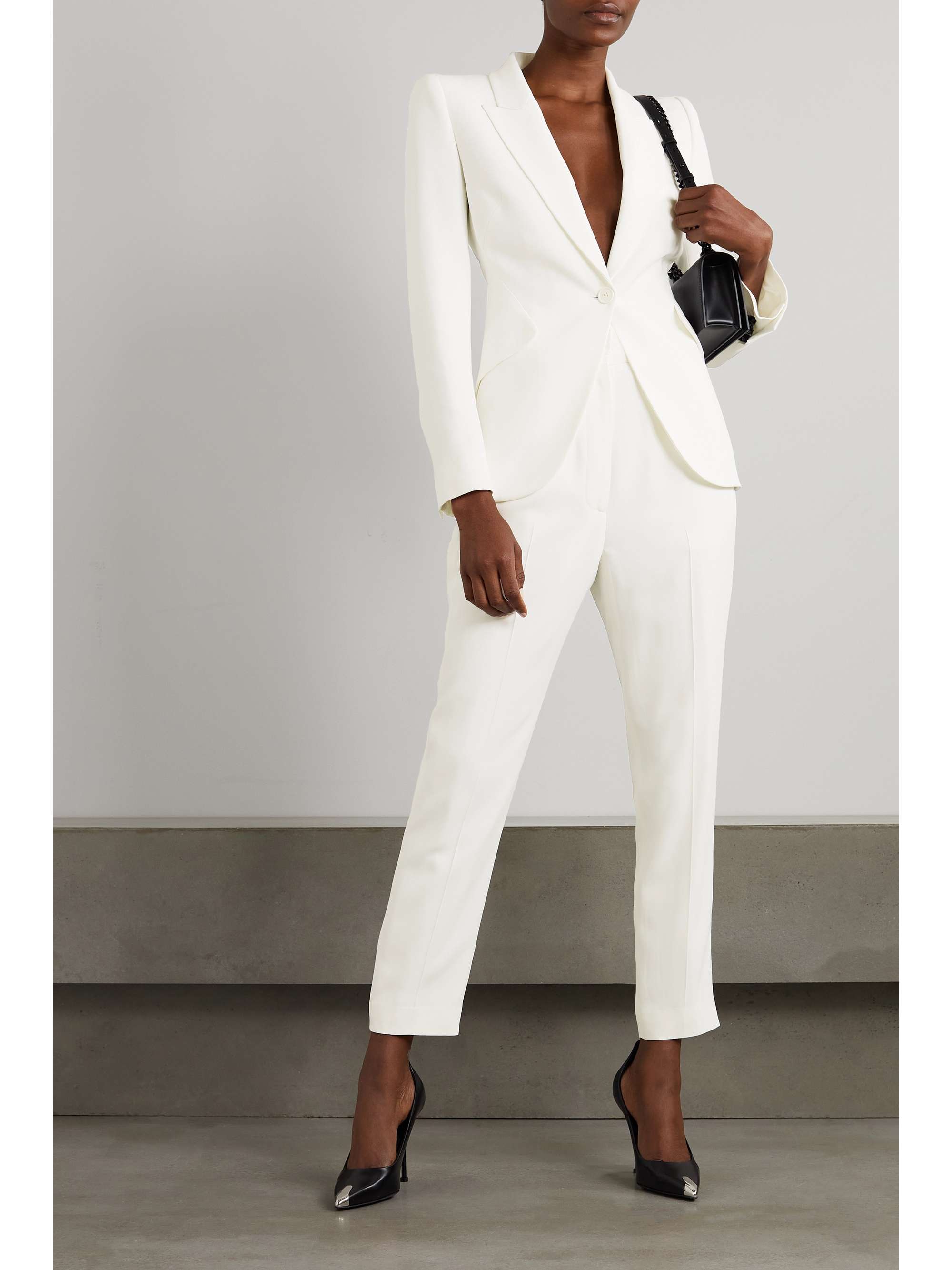 Straight-leg crepe pants view