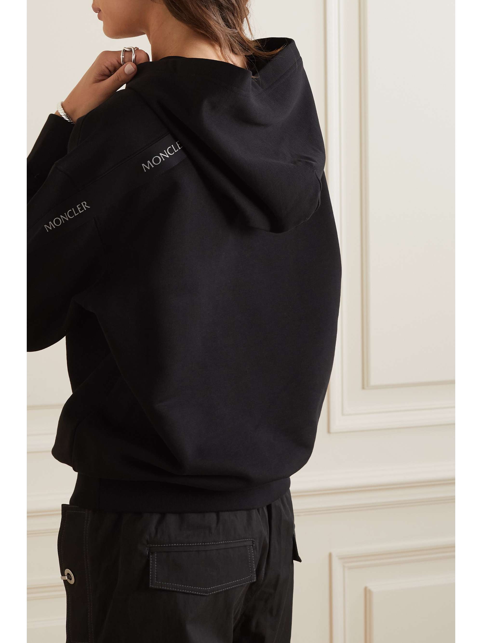 Printed cotton hoodie view