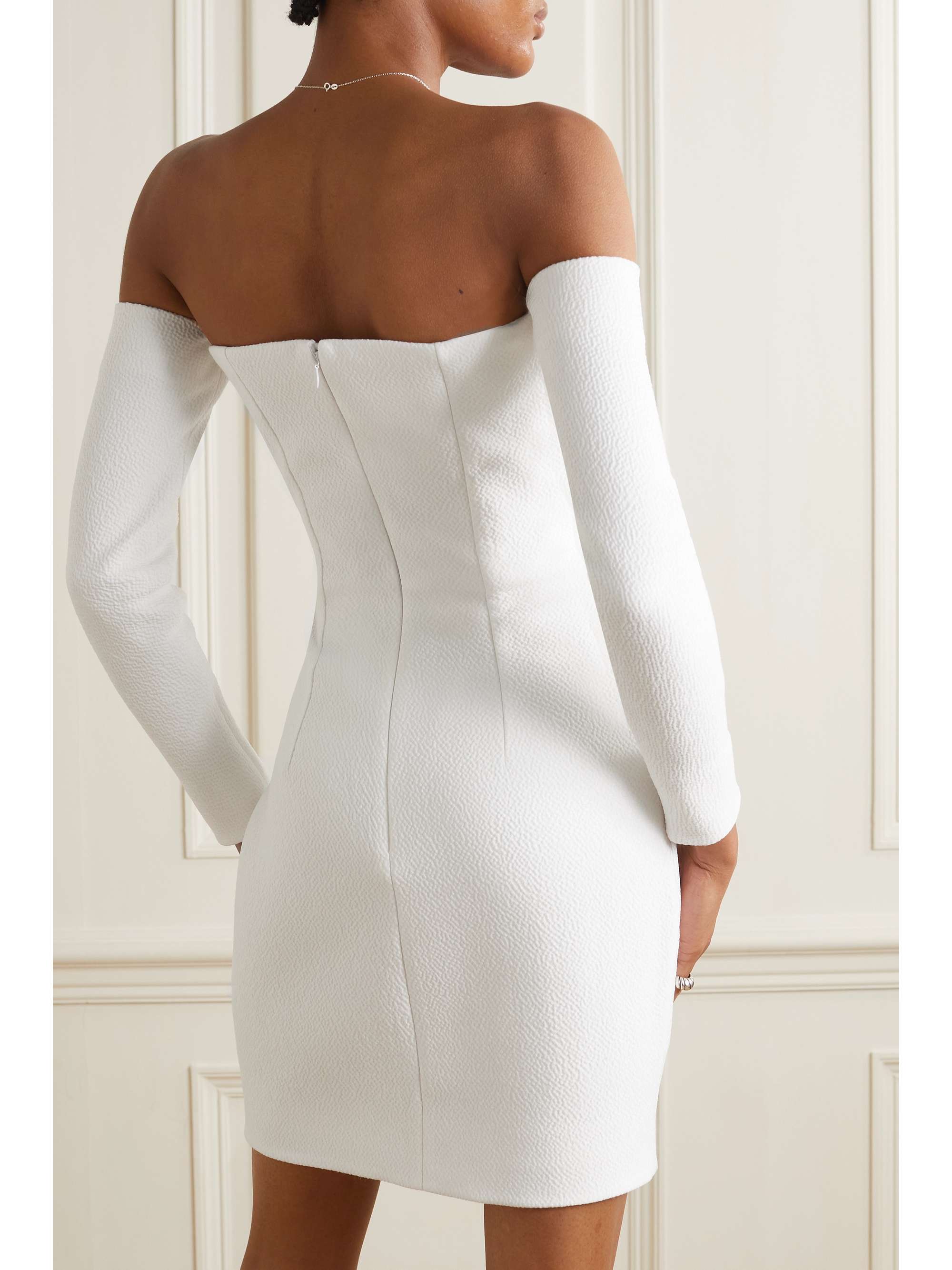Murielle off-the-shoulder cloqué mini dress view