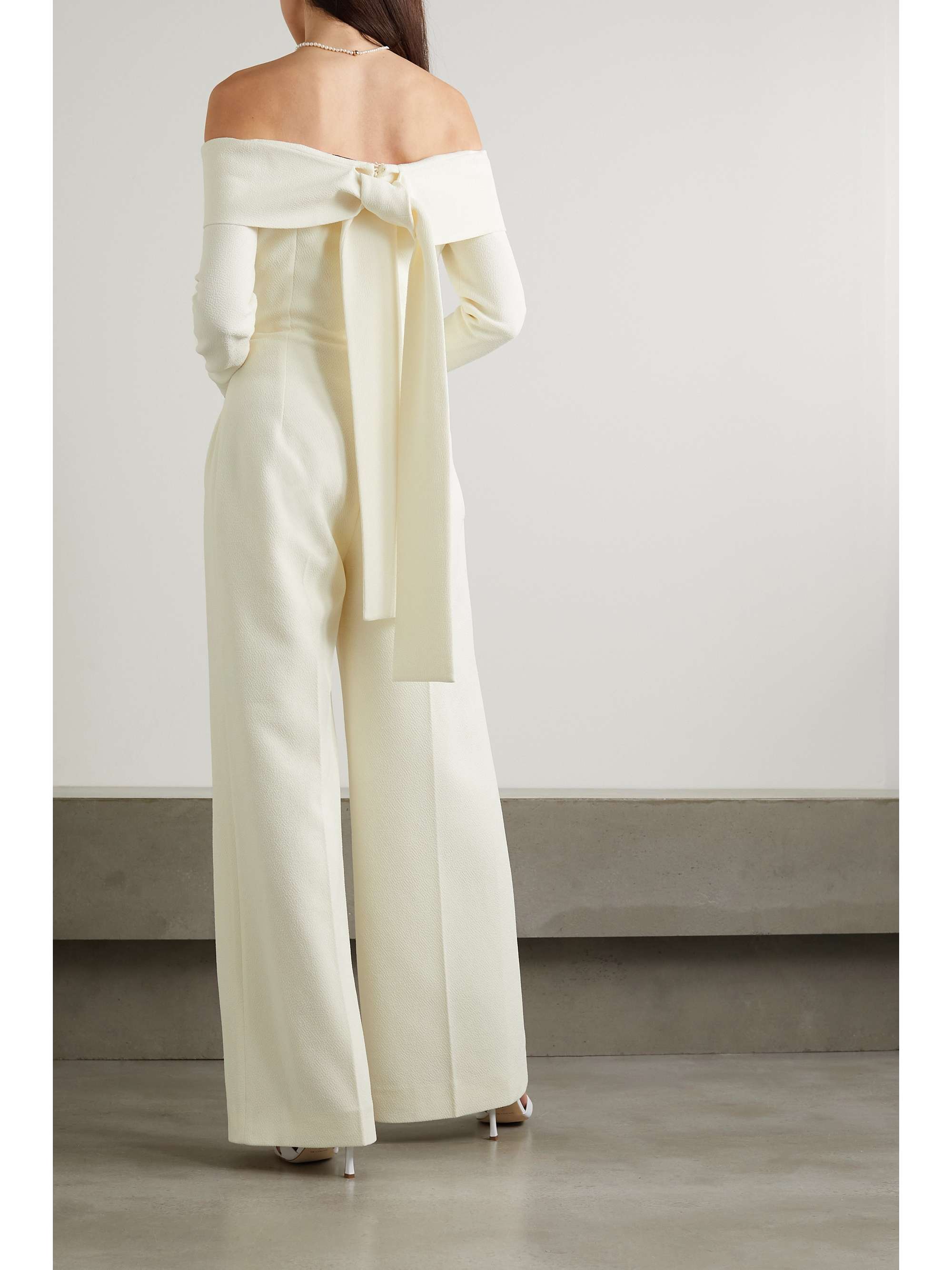 Vesper off-the-shoulder crepe jumpsuit view