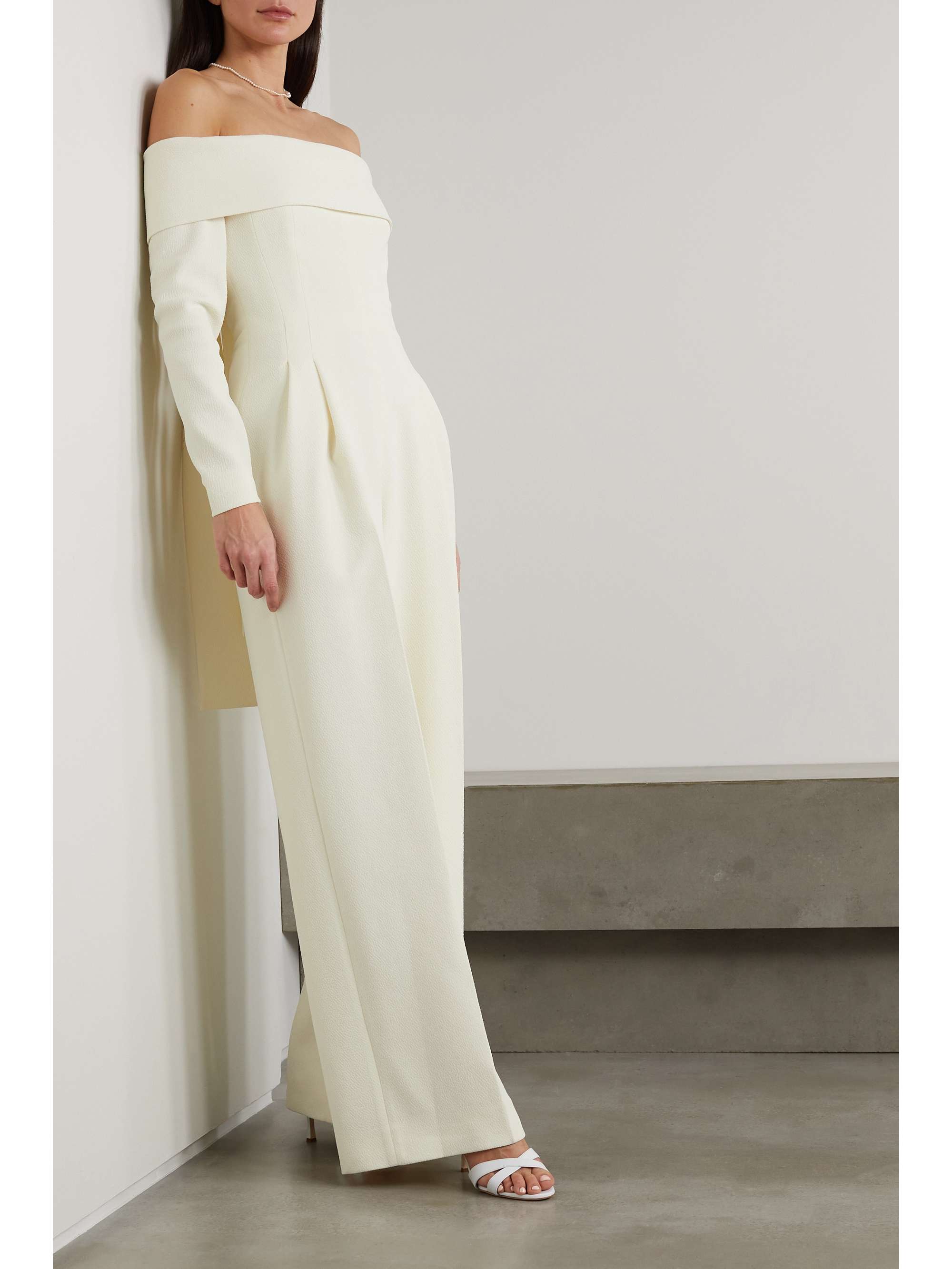 Vesper off-the-shoulder crepe jumpsuit view
