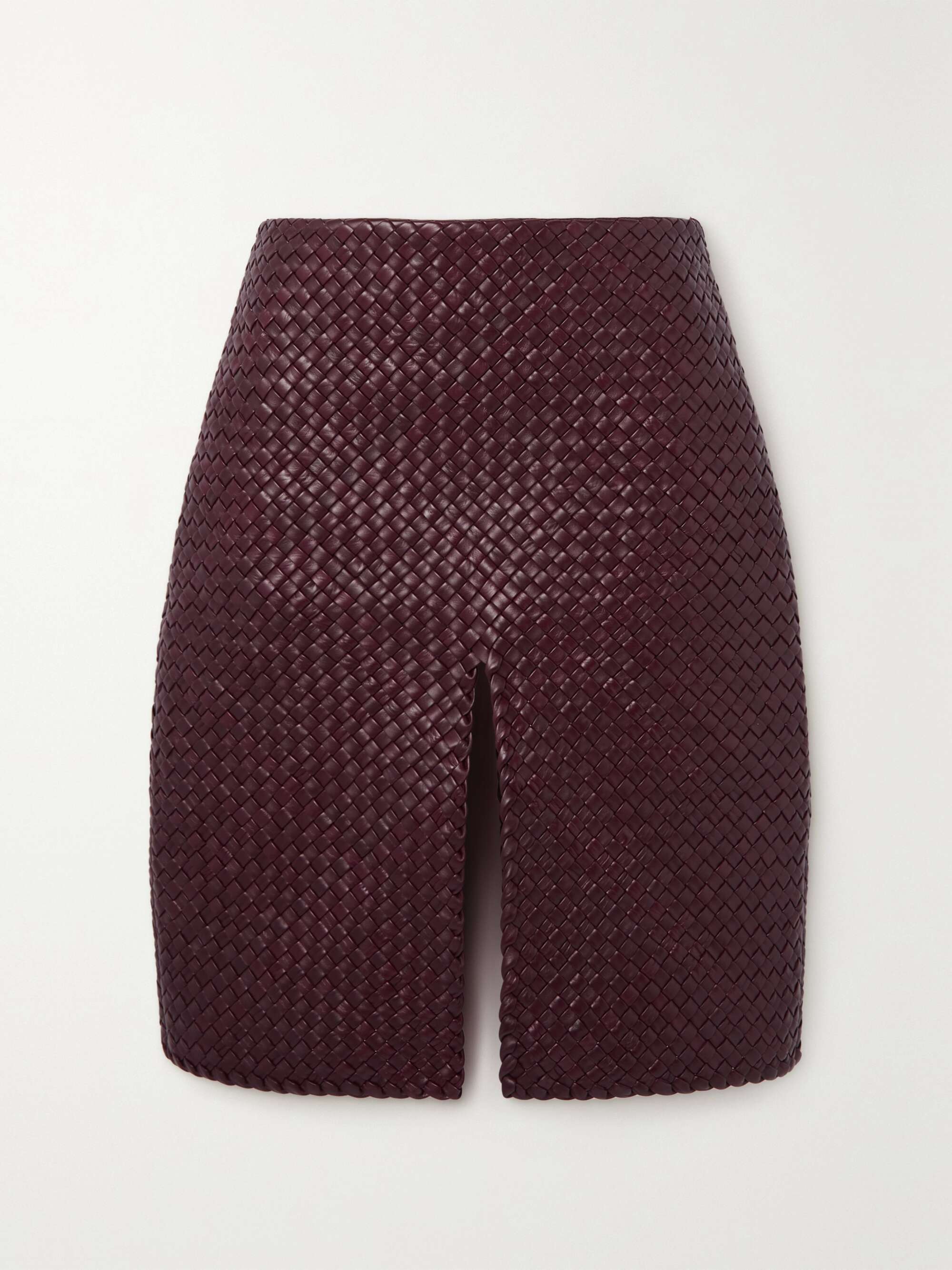 Intrecciato leather skirt view