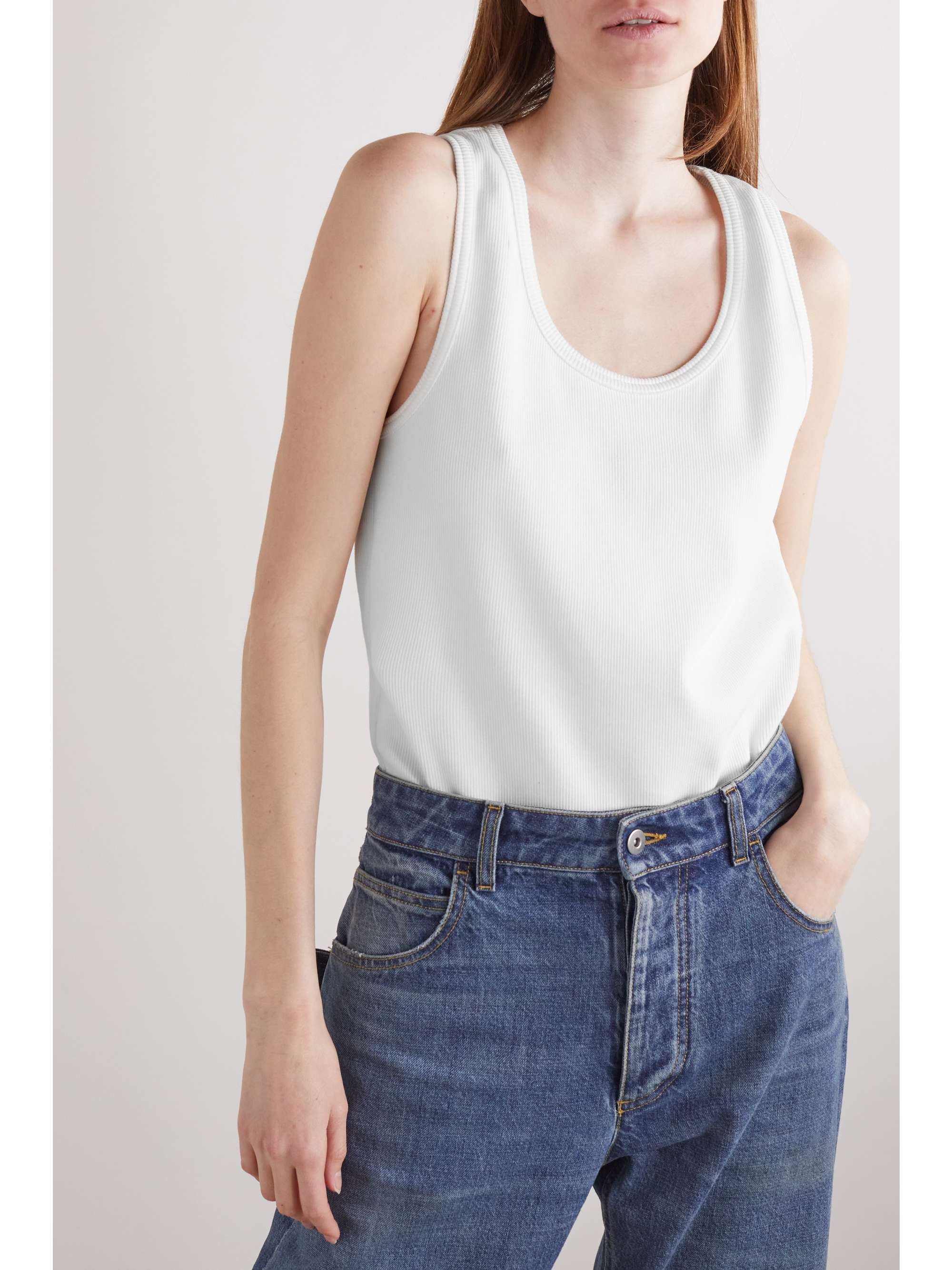 Ribbed stretch-cotton jersey tank view
