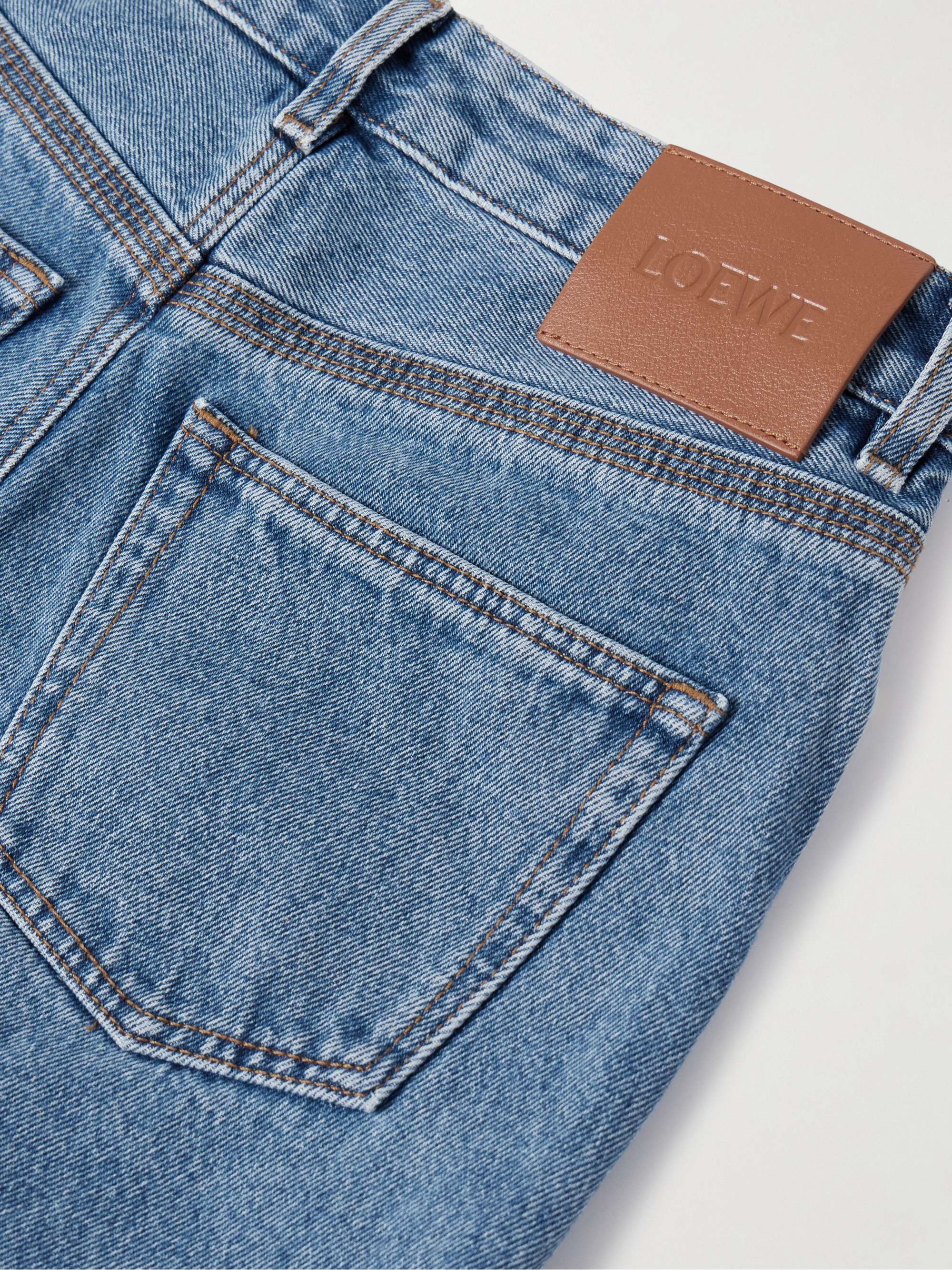 Appliquéd cropped high-rise straight-leg jeans view