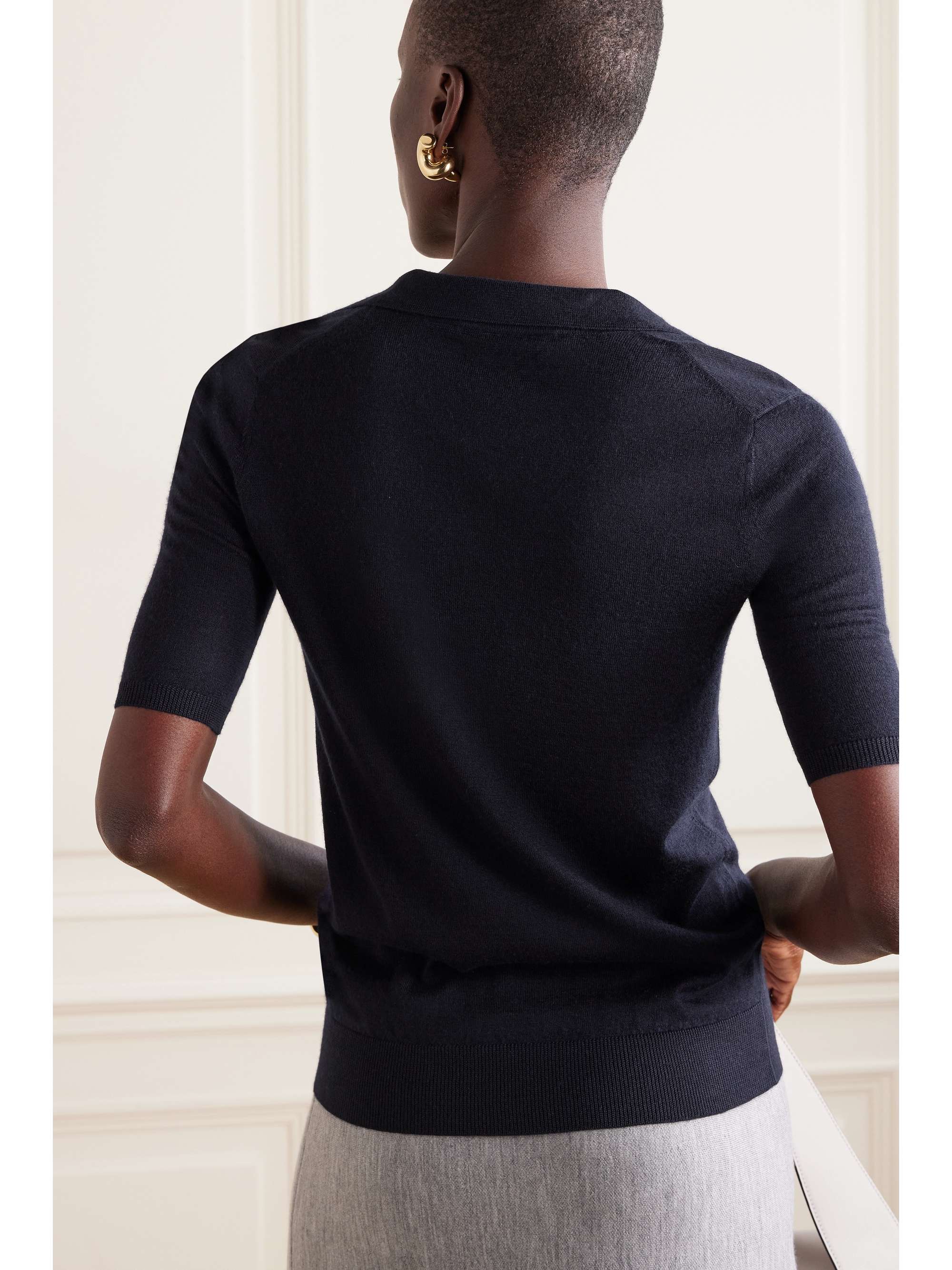 Frank cashmere and silk-blend polo shirt view