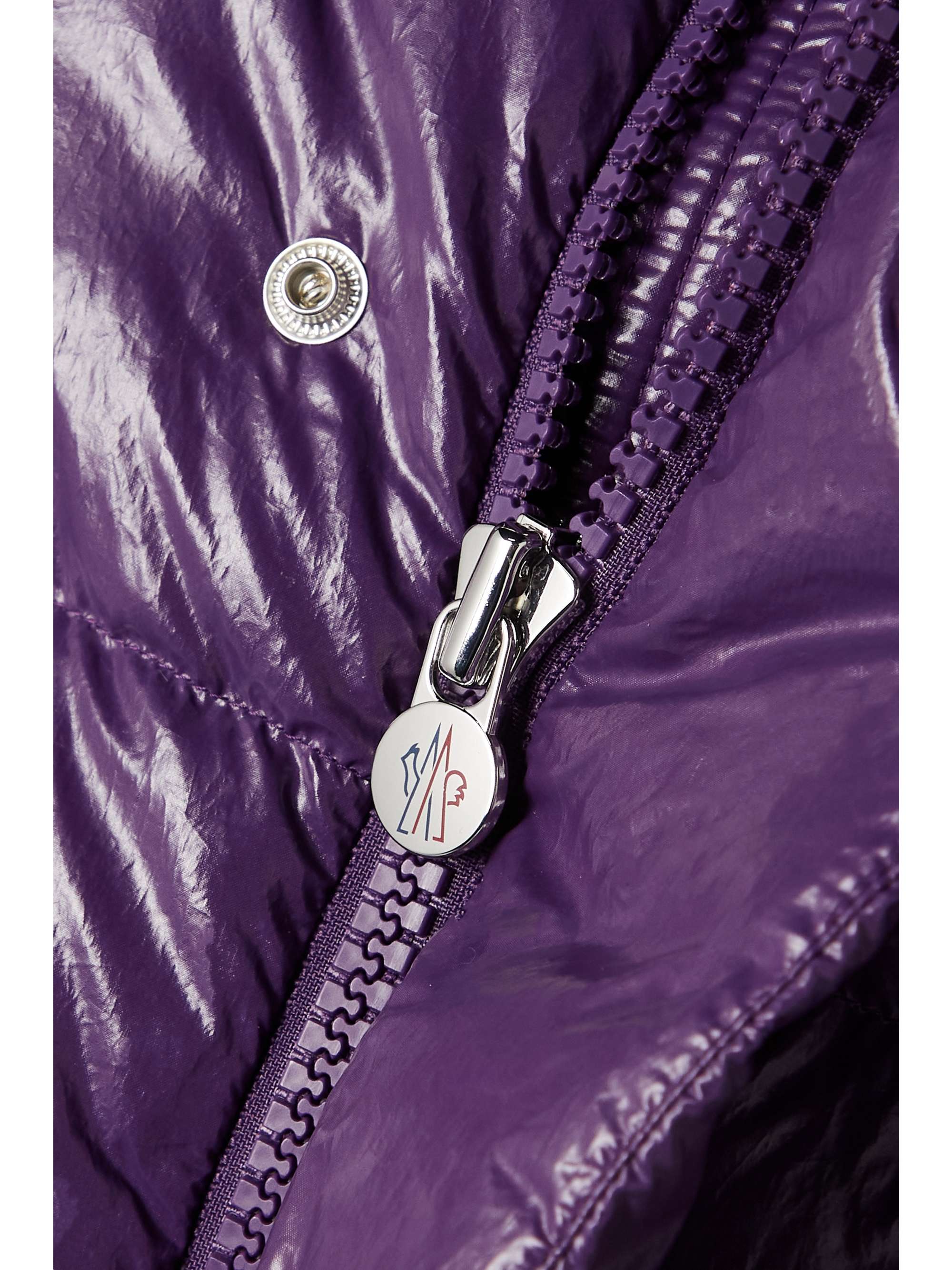 Maya hooded quilted glossed-shell down jacket view