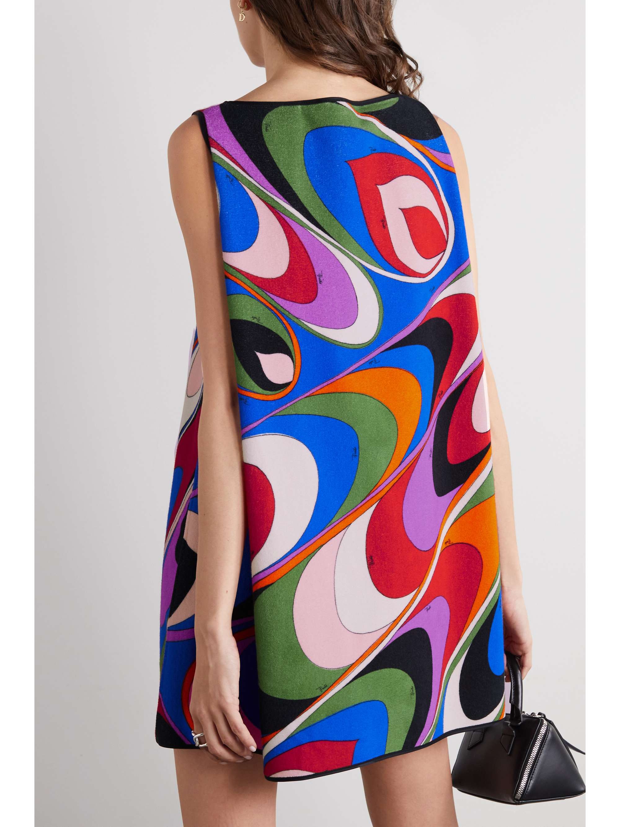 Onde printed cotton-blend terry mini dress view