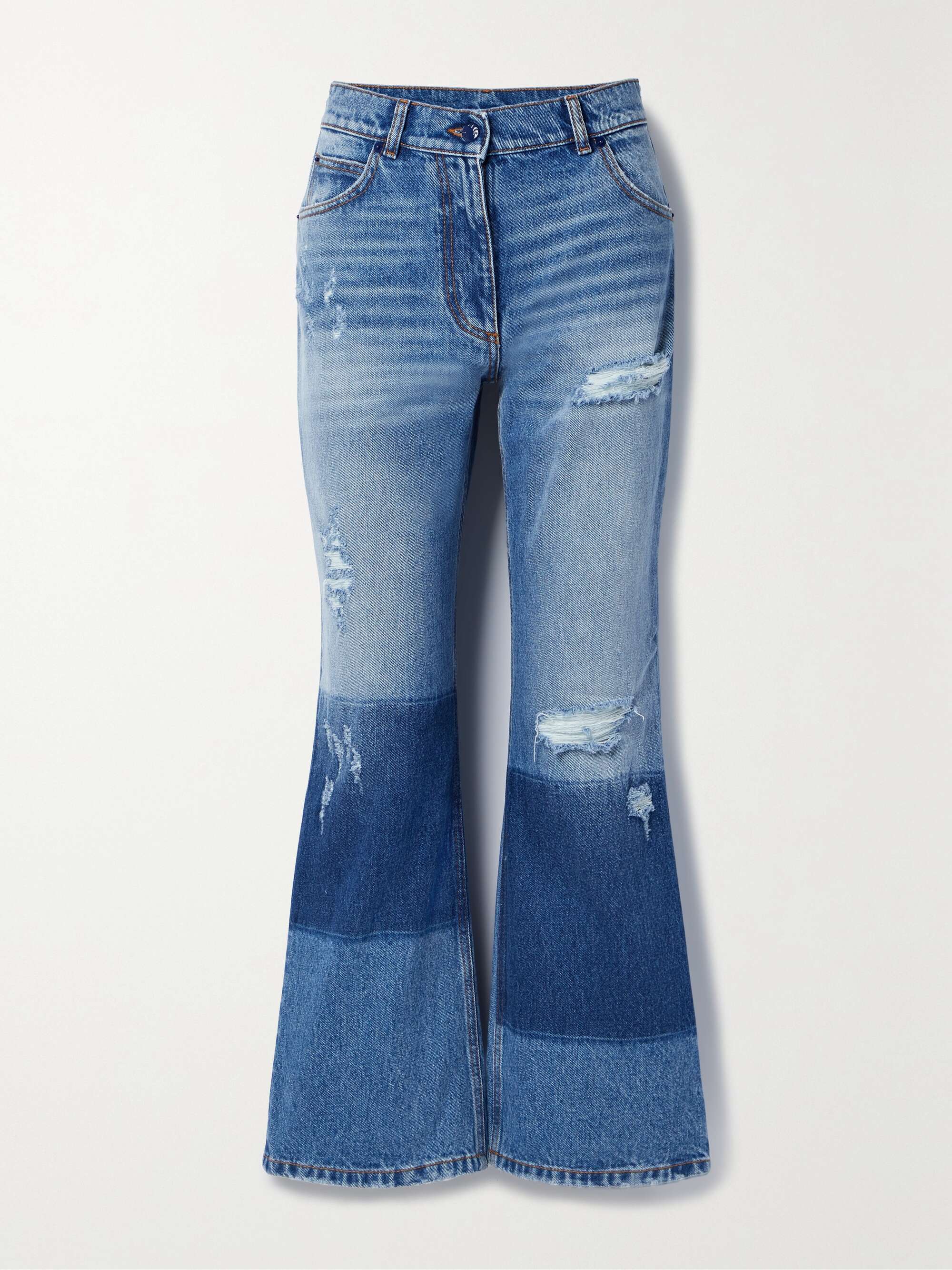 + 8 Palm Angels distressed high-rise straight-leg jeans view