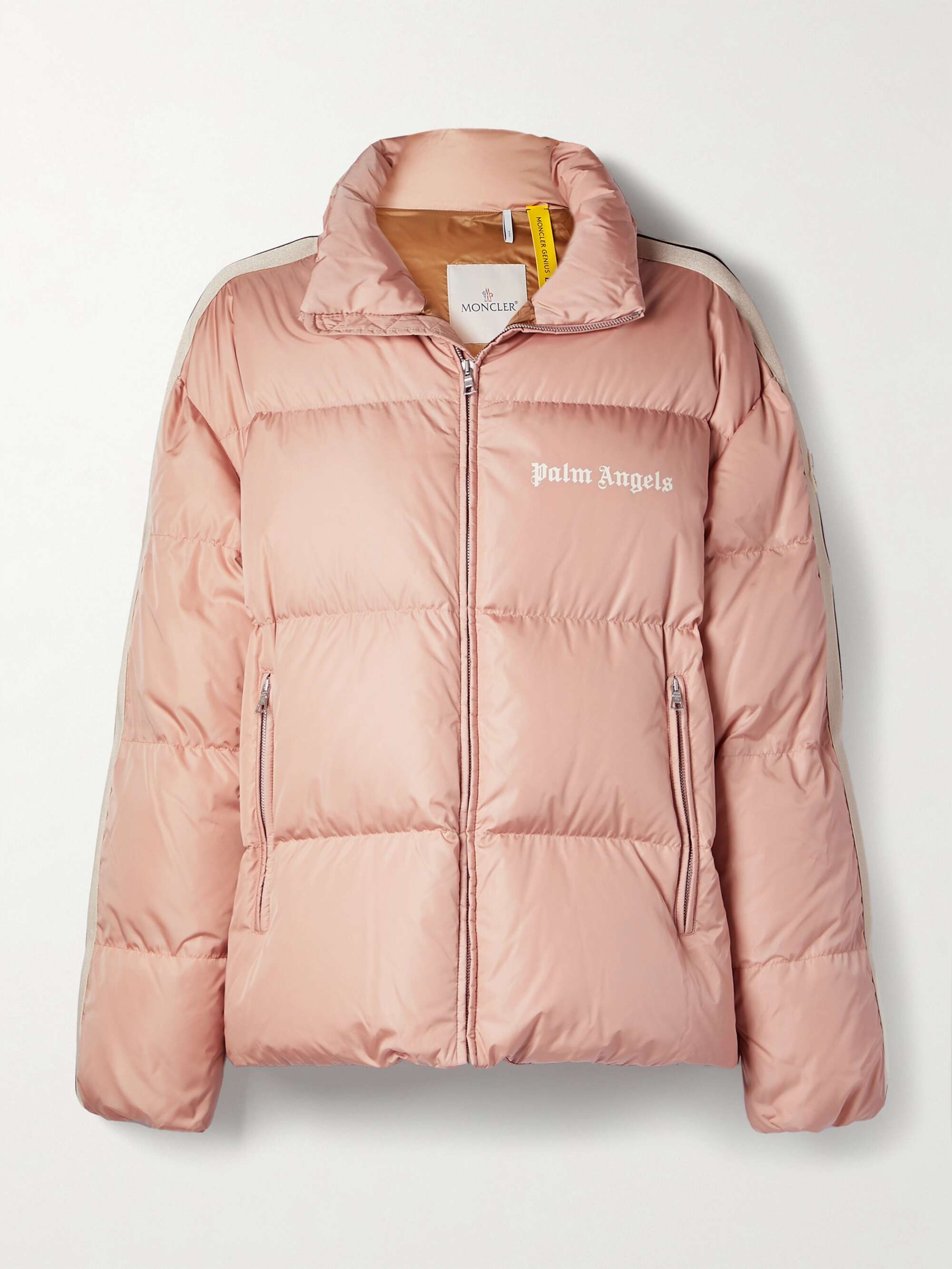 + Palm Angels Rodman striped quilted shell down jacket view
