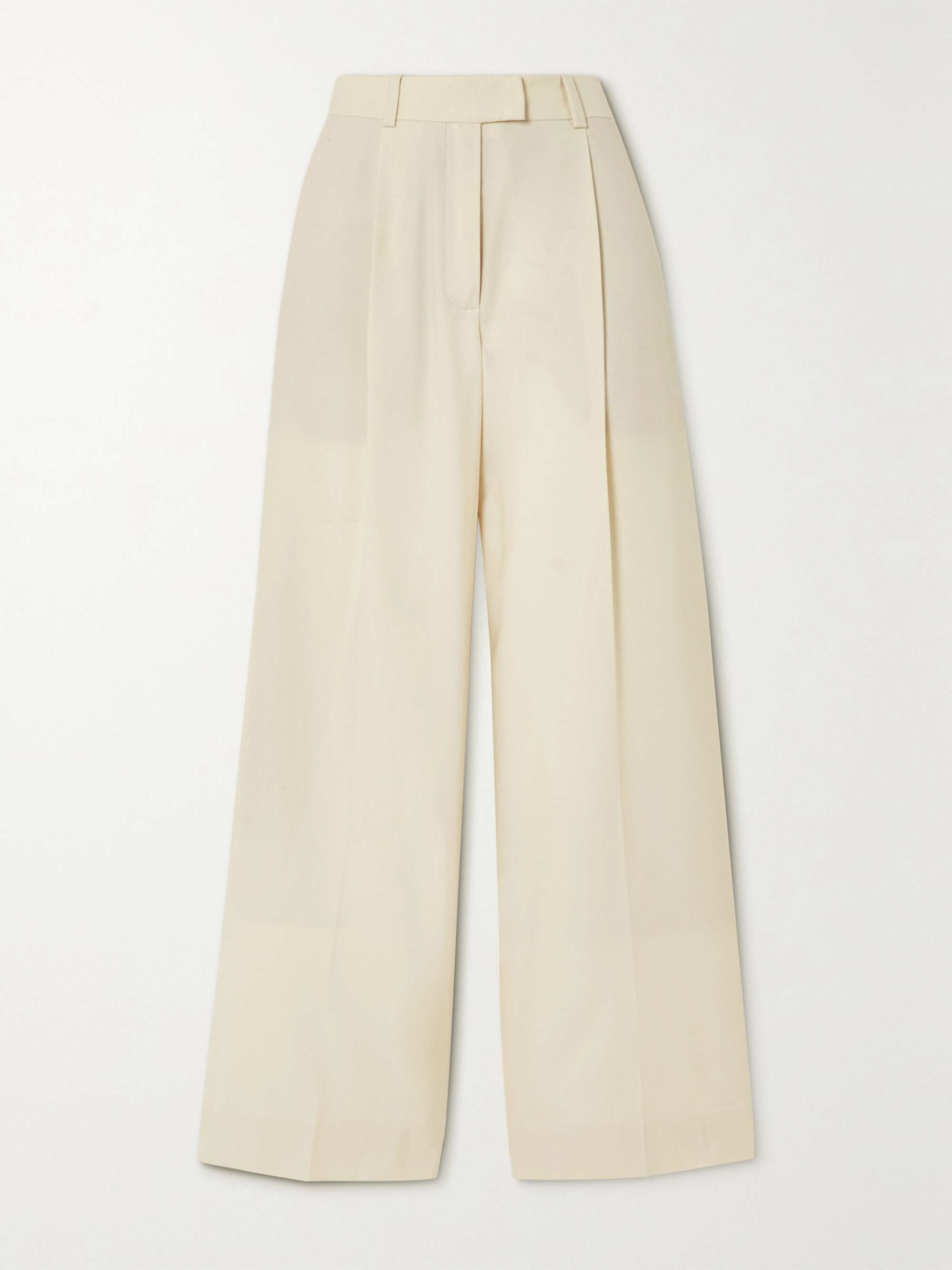 + NET SUSTAIN pleated merino wool-twill wide-leg pants view