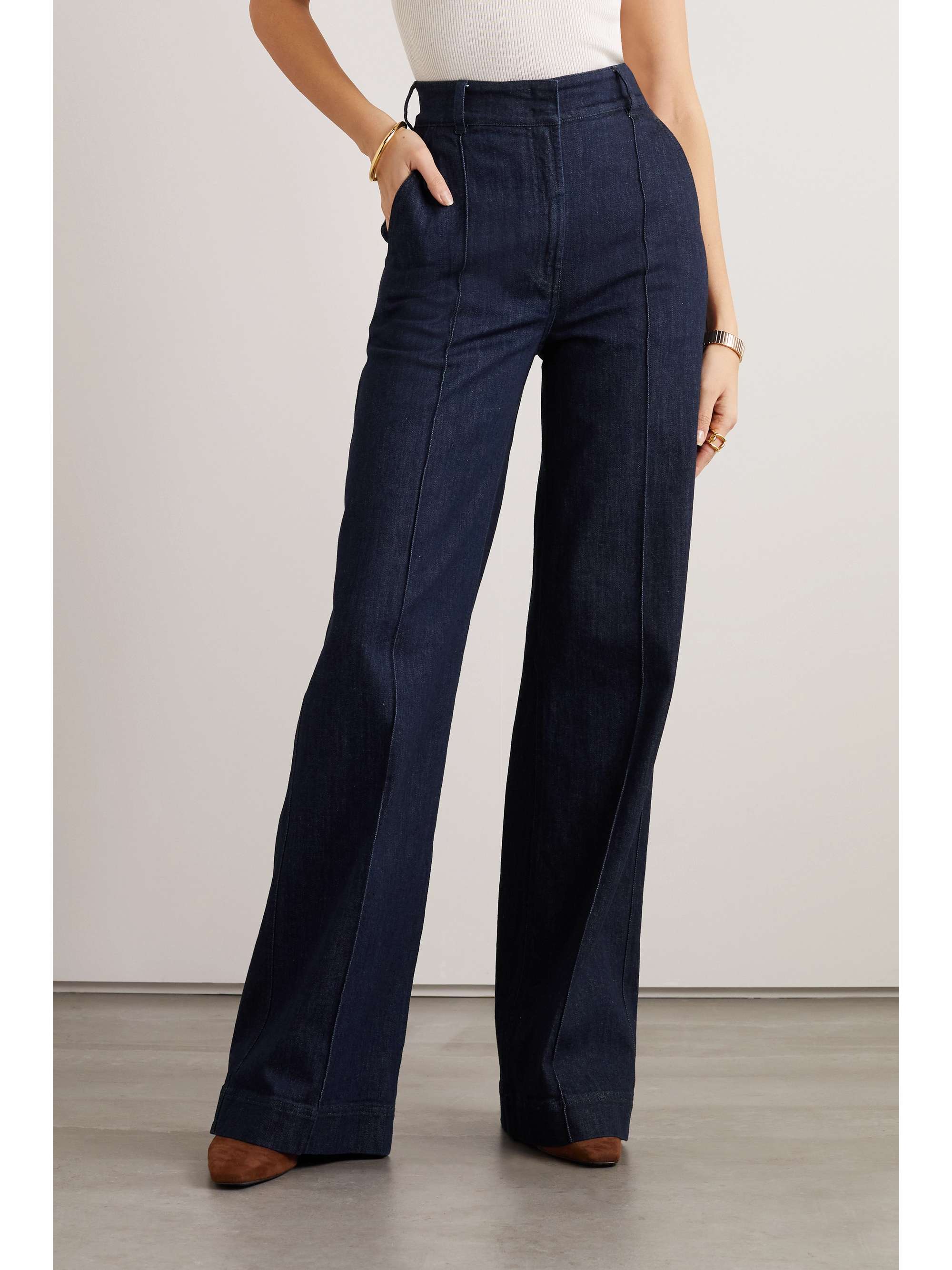 + NET SUSTAIN high-rise straight-leg stretch organic jeans view