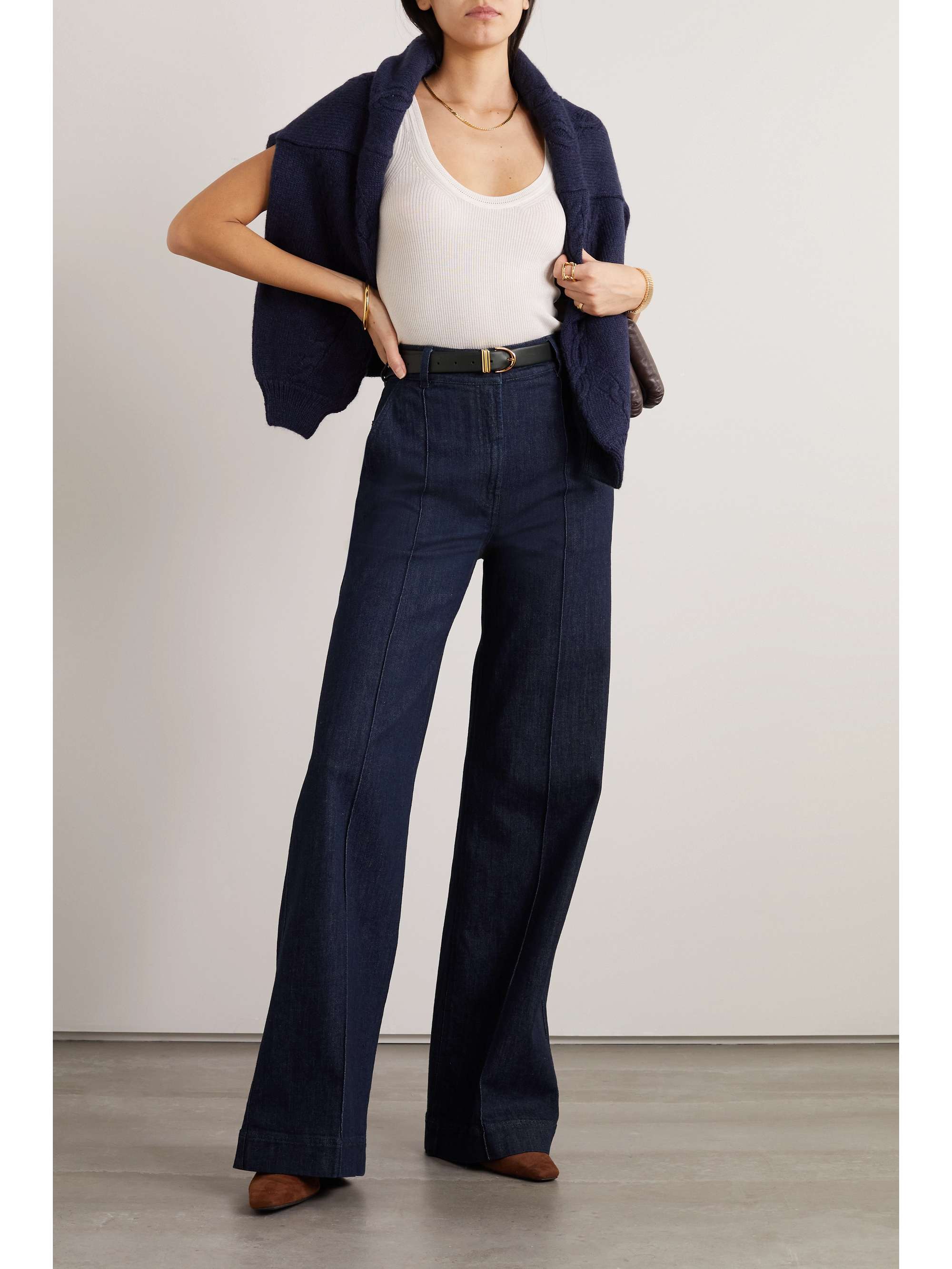 + NET SUSTAIN high-rise straight-leg stretch organic jeans view